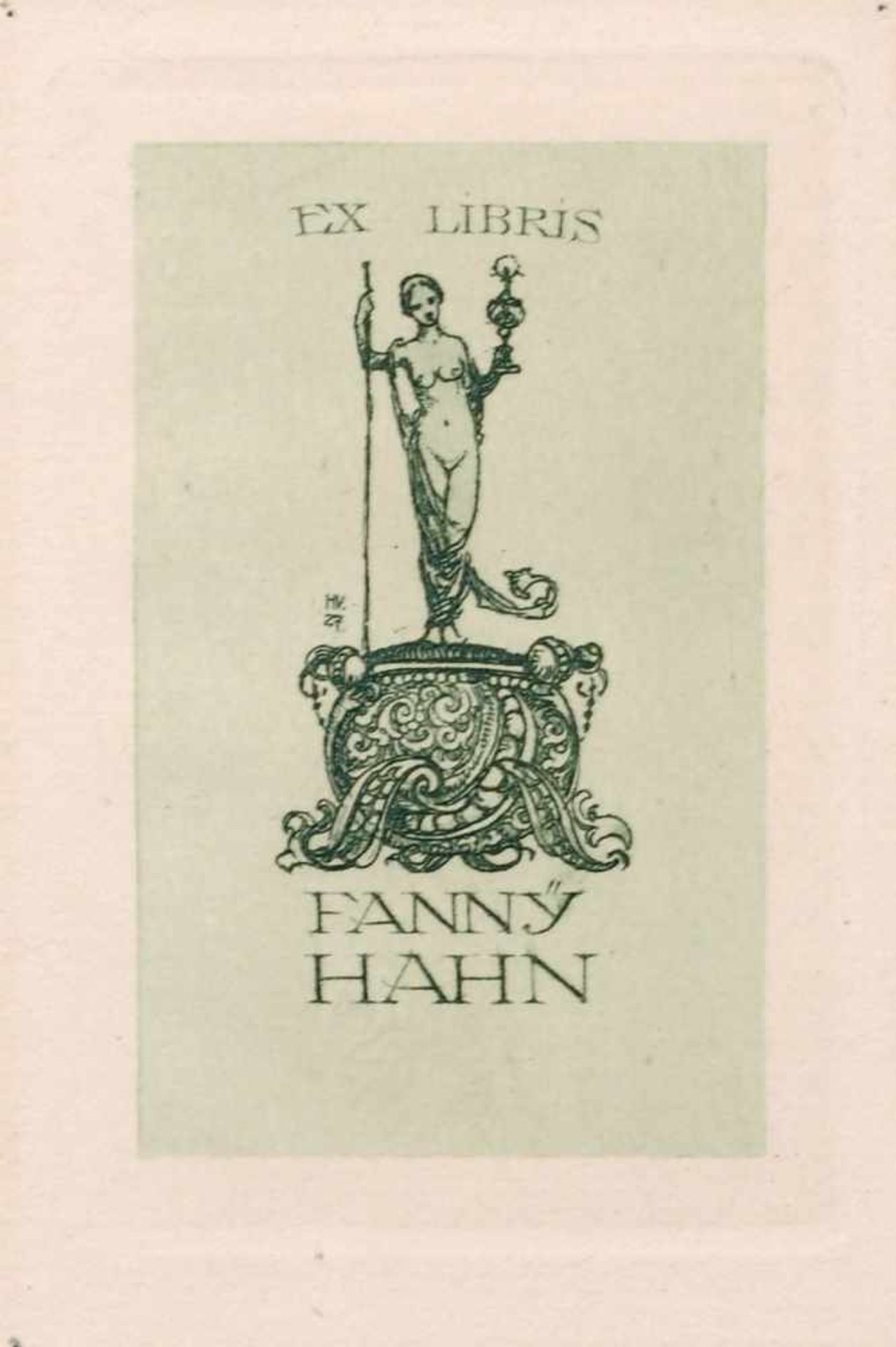 Otto Ubbelohde/ Hanns Bastanier, Vier Exlibris Fanny Hahn. Anfang 20. Jh. Radierung auf feinem - Bild 4 aus 5