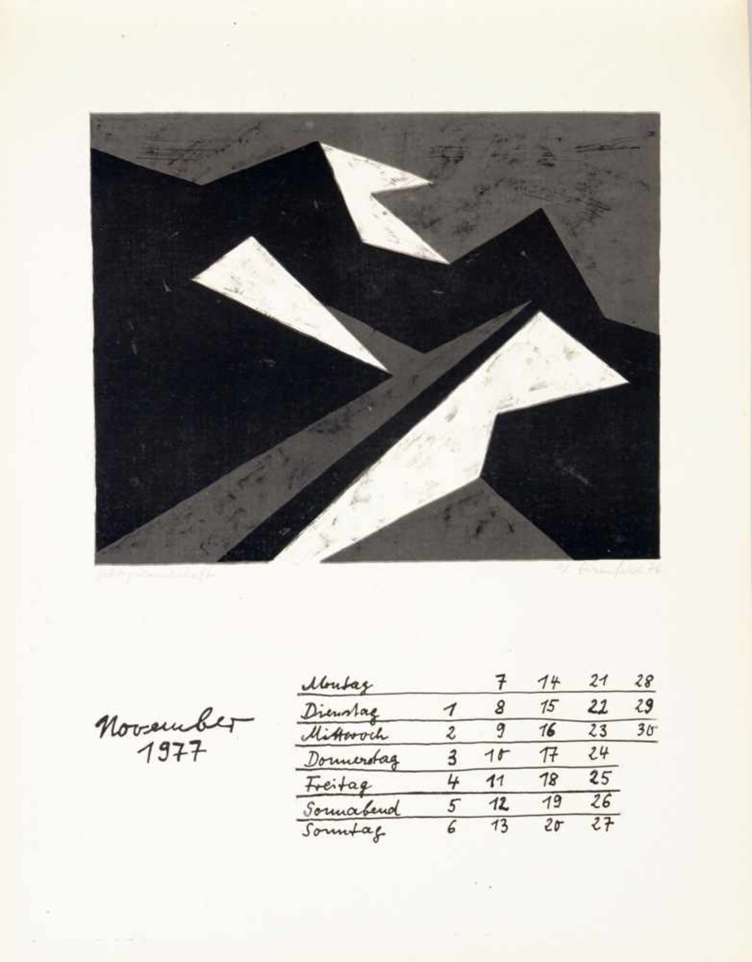 Verschiedene Künstler "Original Graphik-Kalender". 1977. Lithografien. Künstlerkalender mit zwölf - Bild 12 aus 17