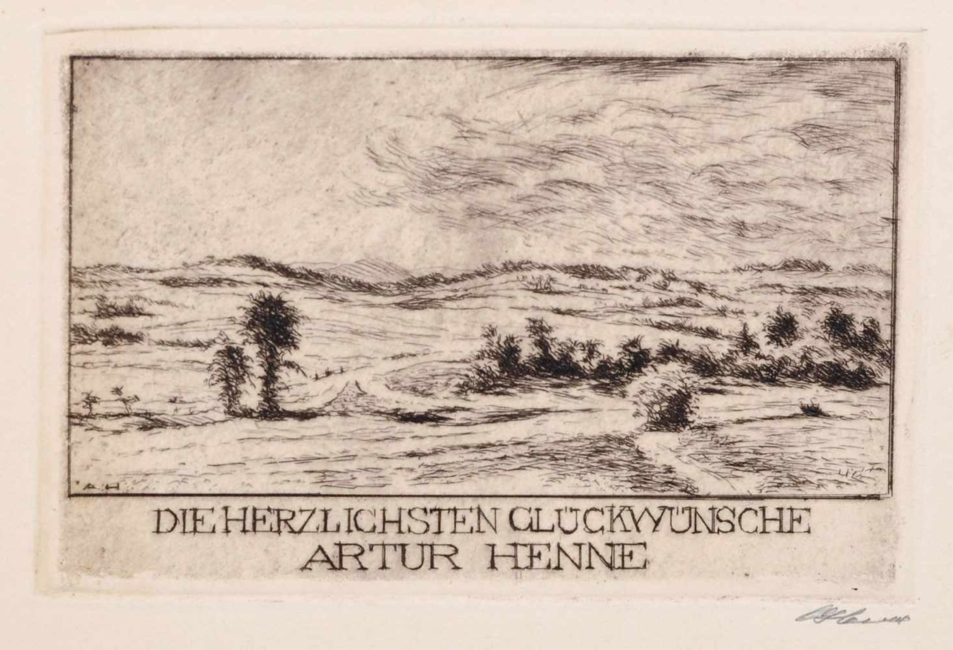 Artur Henne "Die alte Brücke" / Drei Landschaftsdarstellungen / Zwei Autographen. 1920er Jahre. - Bild 11 aus 11