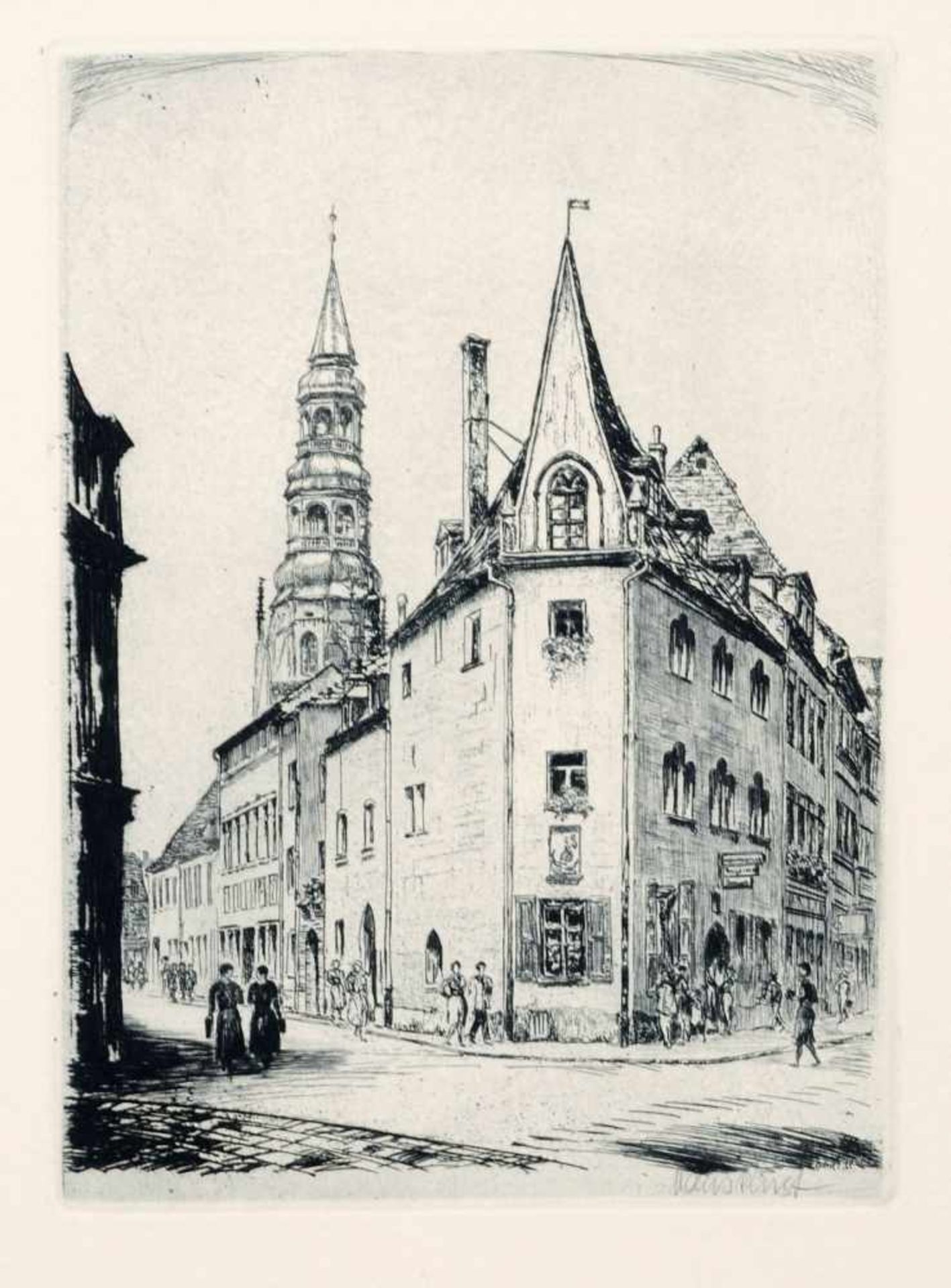 Hans Kirst, Drei Ansichten von Zwickau (Markt, Gewandhaus und St. Marien, Schiffhaus und St. - Bild 3 aus 3