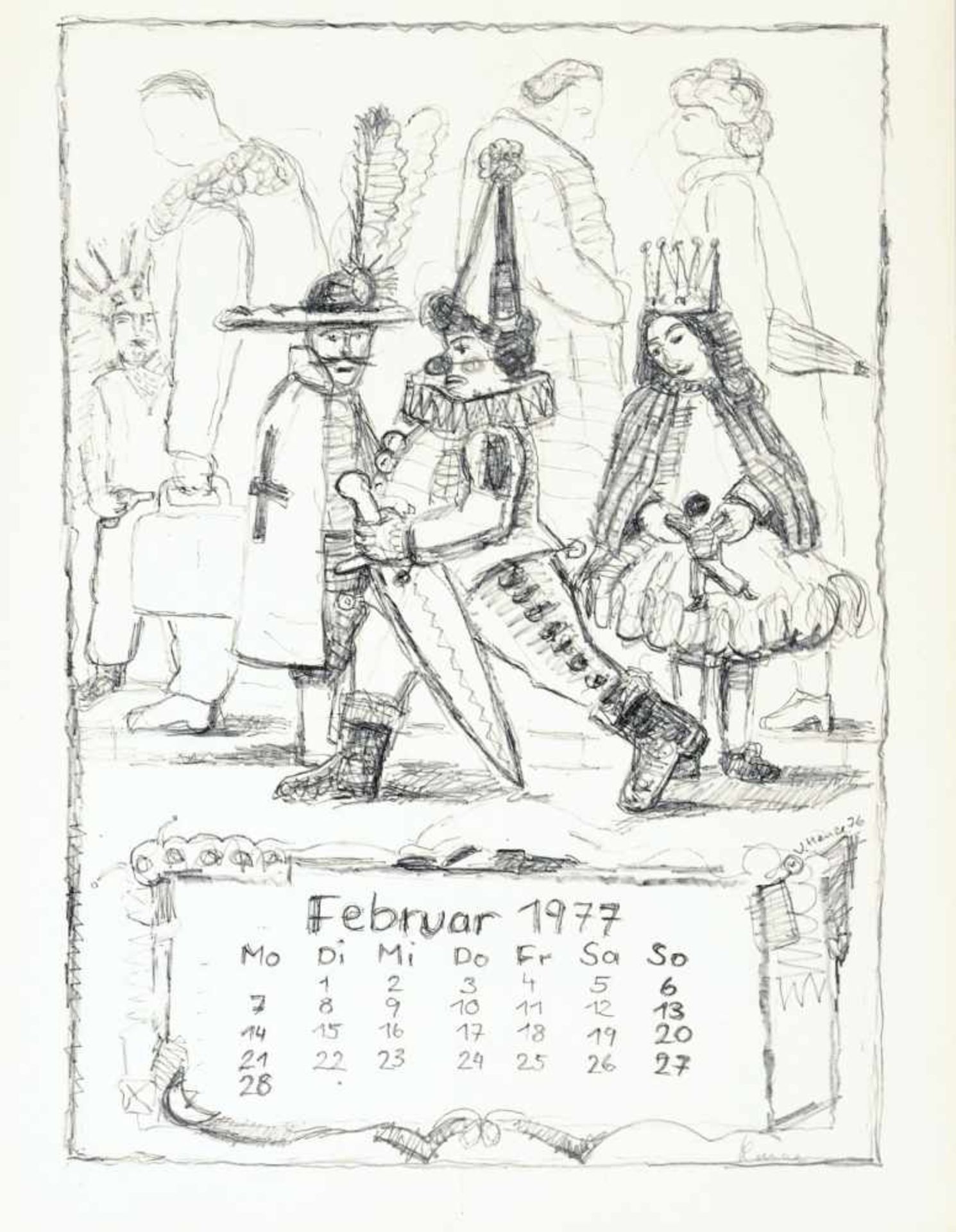 Verschiedene Künstler "Original Graphik-Kalender". 1977. Lithografien. Künstlerkalender mit zwölf - Bild 3 aus 17