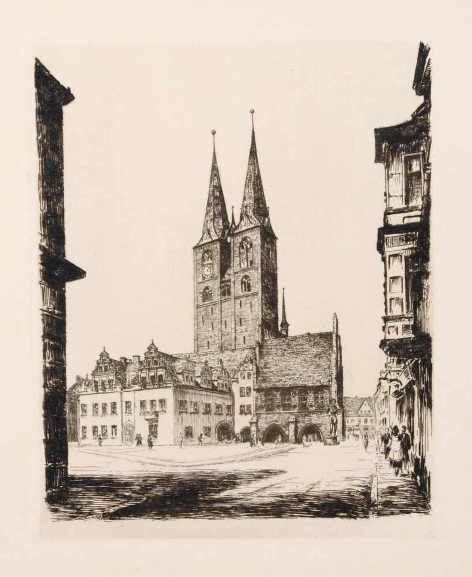 Hans Kirst, Drei Ansichten von Stendal (Markt mit St. Marien, Stadttor) und eine Ansicht von - Bild 3 aus 7