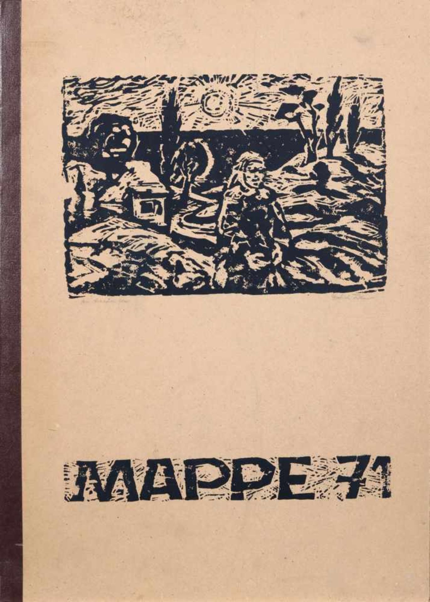 Verschiedene Künstler "Mappe 71". 1971. Mappe mit fünf Lithografien und einem Holzschnitt von Helmut