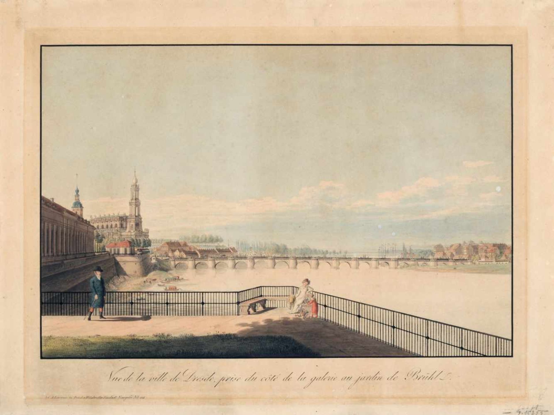A. Lawrence & Co., Dresden - Blick vom Brühlschen Garten zur Brühlschen Gemäldegalerie und zur