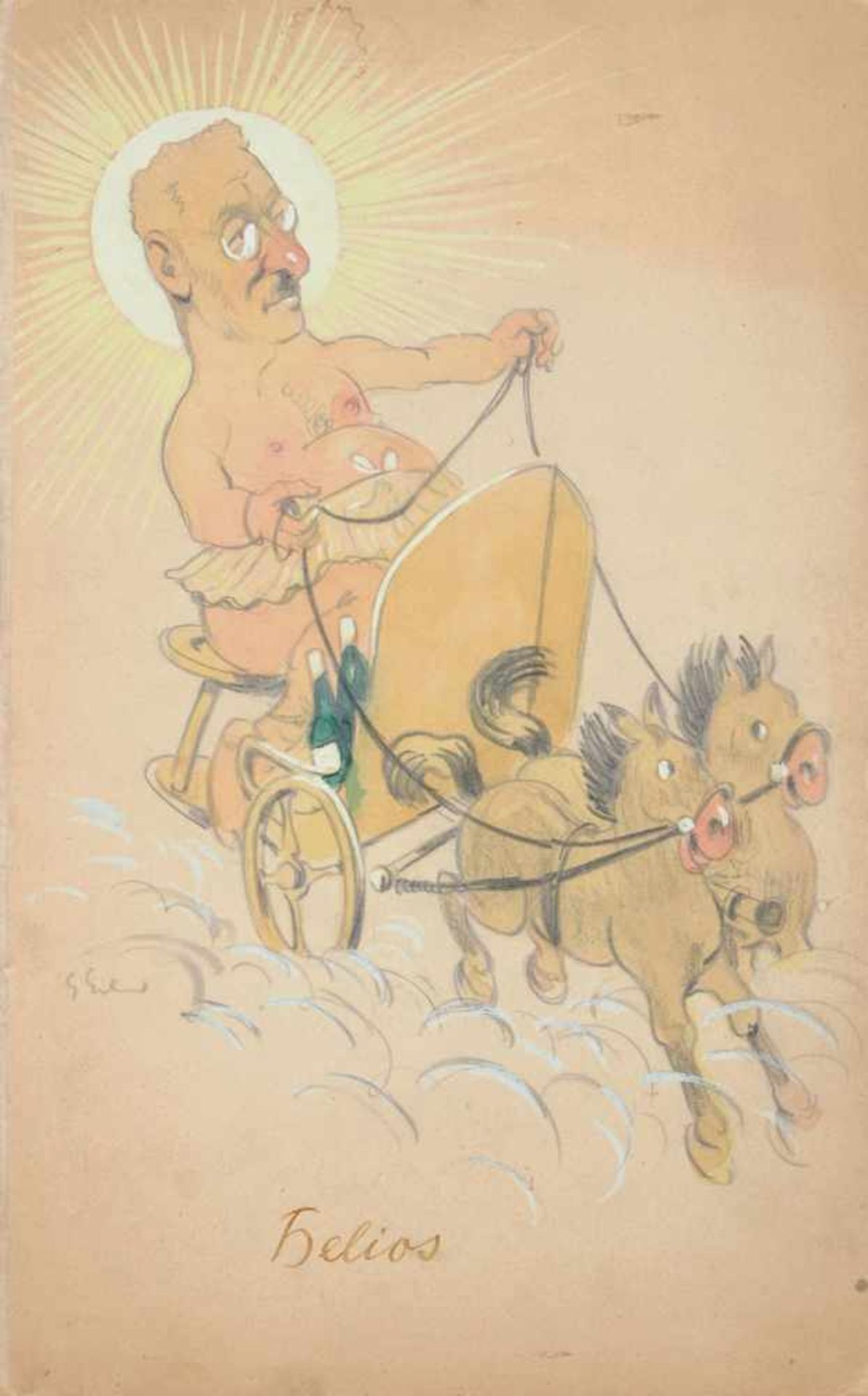 Georg Erler, Sieben Karikaturen zur Künstlervereinigung ALC (Artis Liberalis Collegia). 1941 /