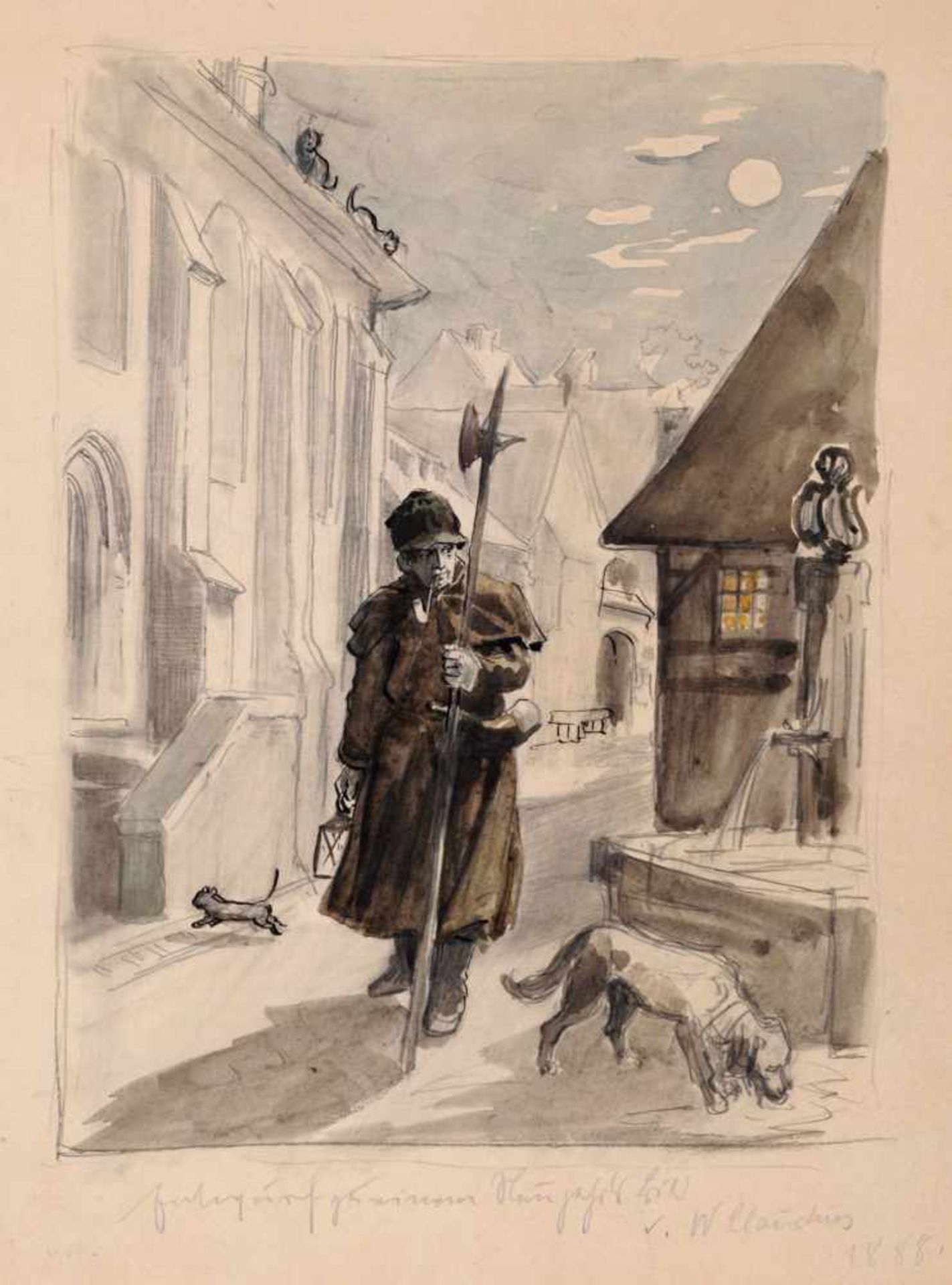 Wilhelm Claudius "Blick von der Brühlschen Terrasse"/ "Bühlau" / 16 Kostüm- und Figurenstudien. - Bild 7 aus 7