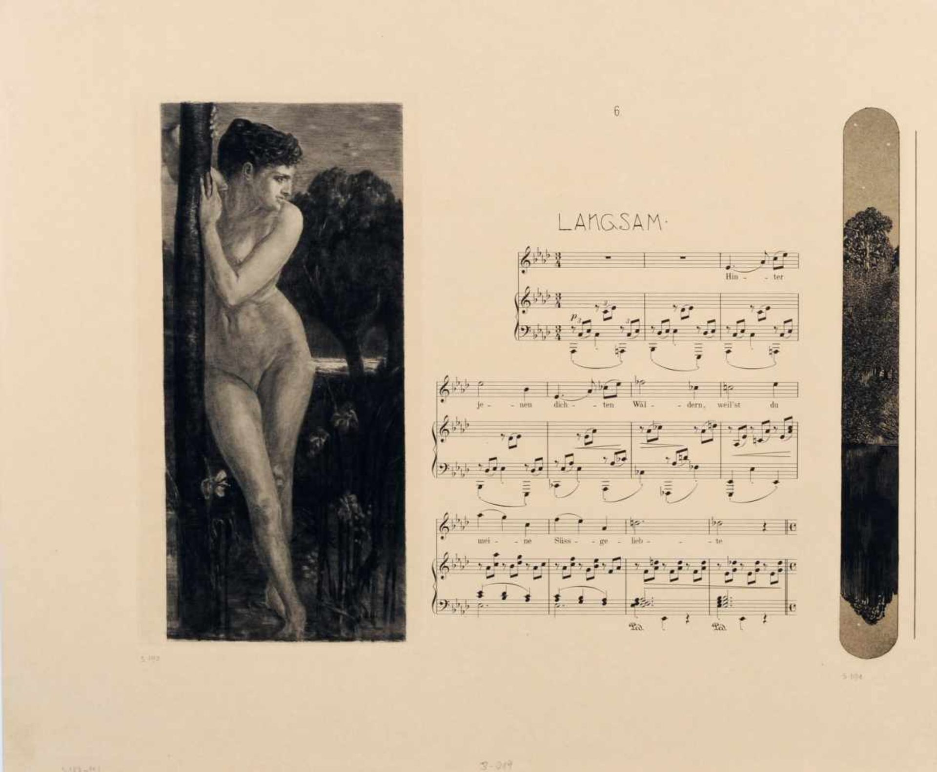 Max Klinger, Aus "Brahmsphantasie". 1895. Verschiedene Drucktechniken. Ein Bogen, beidseitig - Bild 2 aus 2