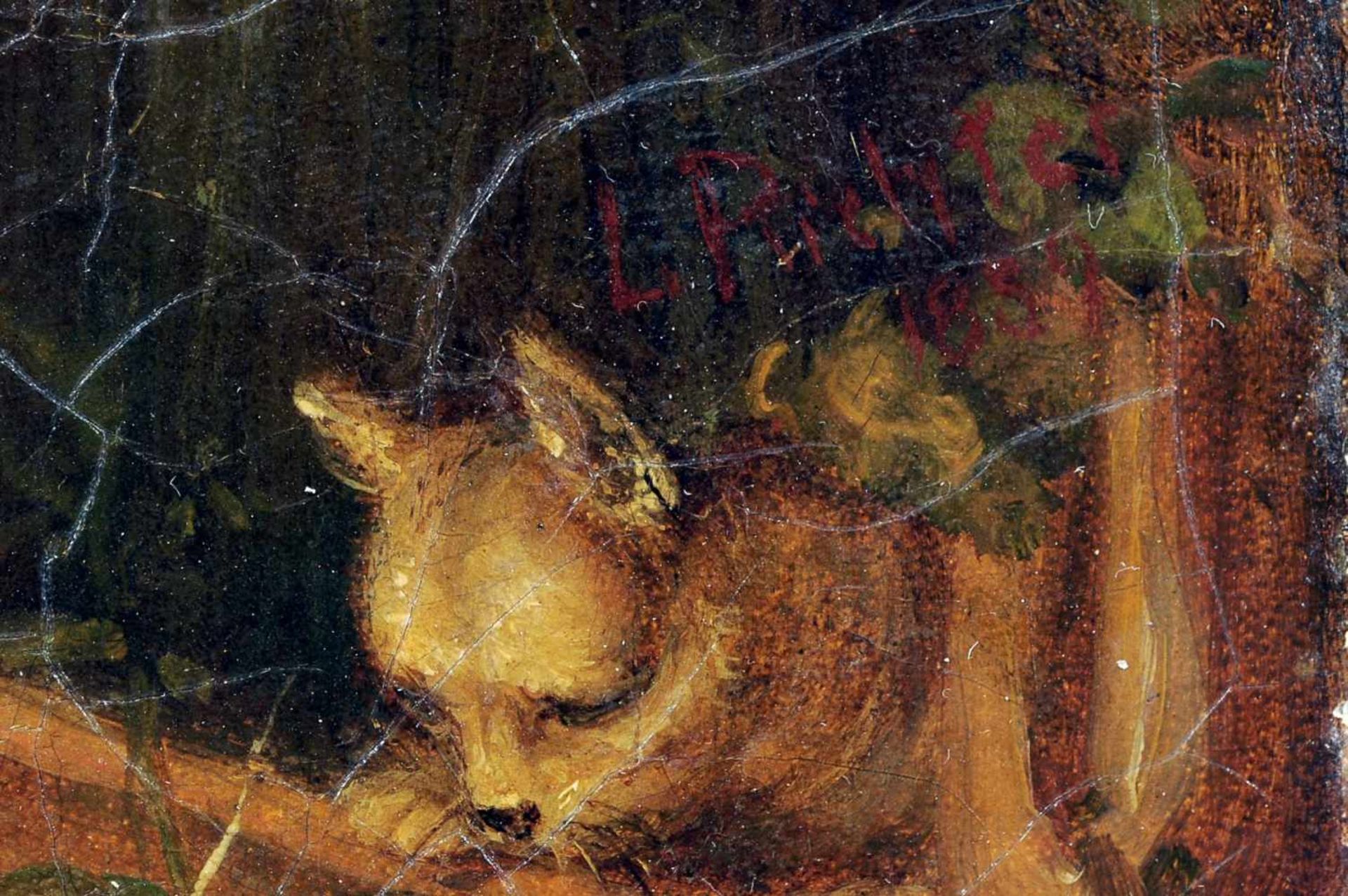 Adrian Ludwig Richter "Guck in die weite weite Welt". 1859. Öl auf Leinwand. In Rot signiert "L. - Bild 2 aus 5