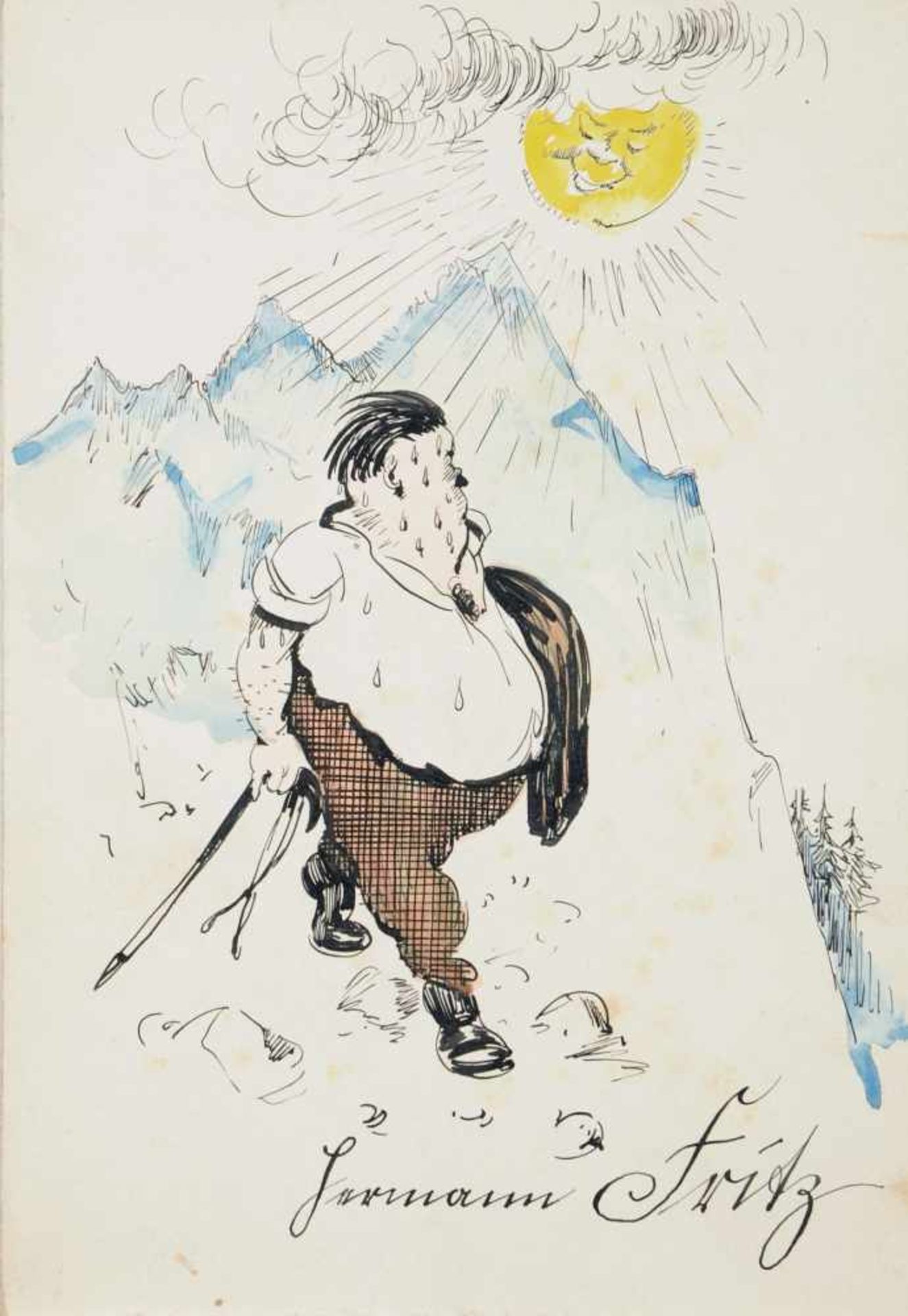 Georg Erler, Sieben Karikaturen zur Künstlervereinigung ALC (Artis Liberalis Collegia). 1941 / - Bild 5 aus 7