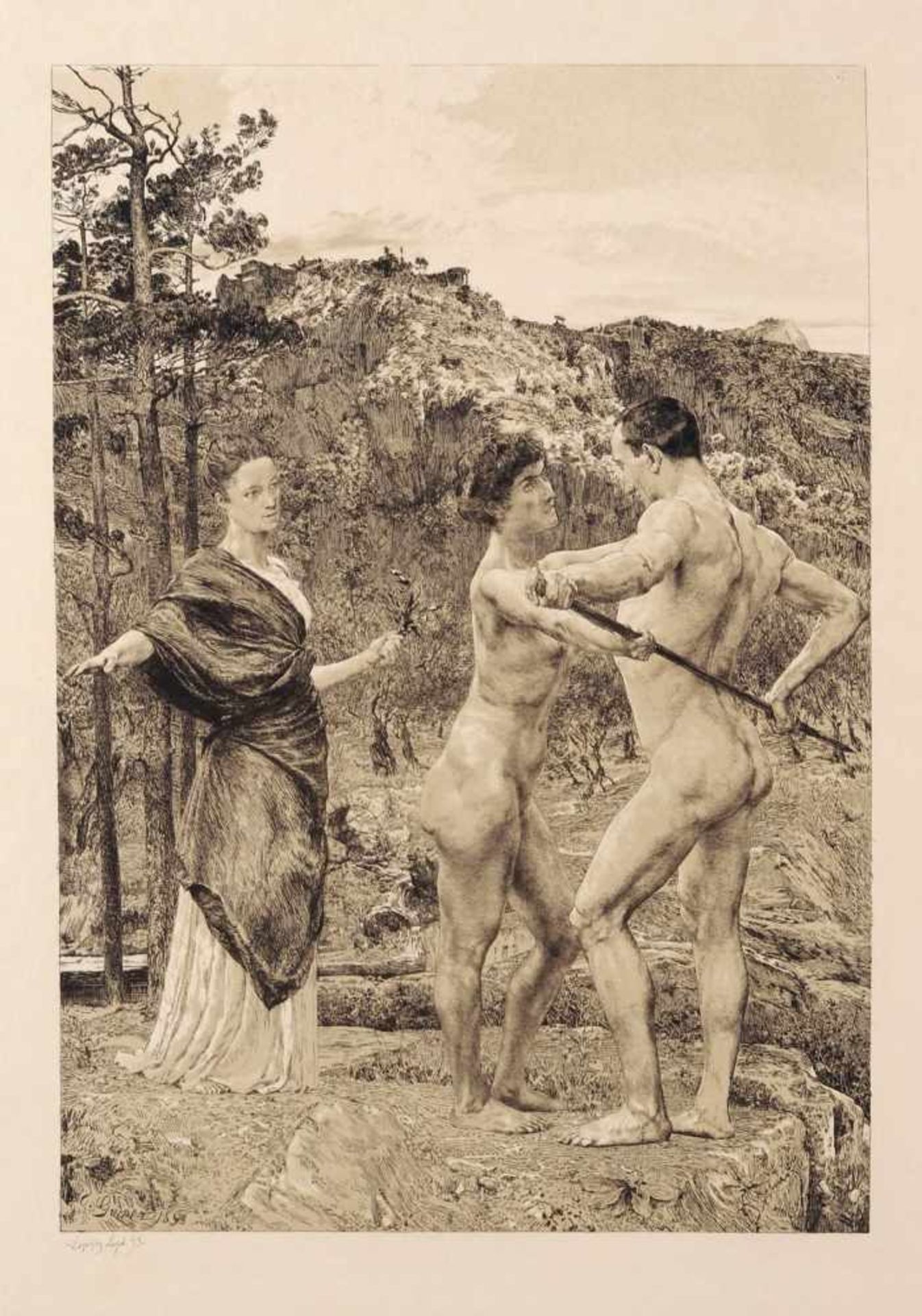 Otto Greiner "Herakles am Scheidewege" / "Die Tanzenden" / "Odysseus und die Sirenen". 1893/1896.