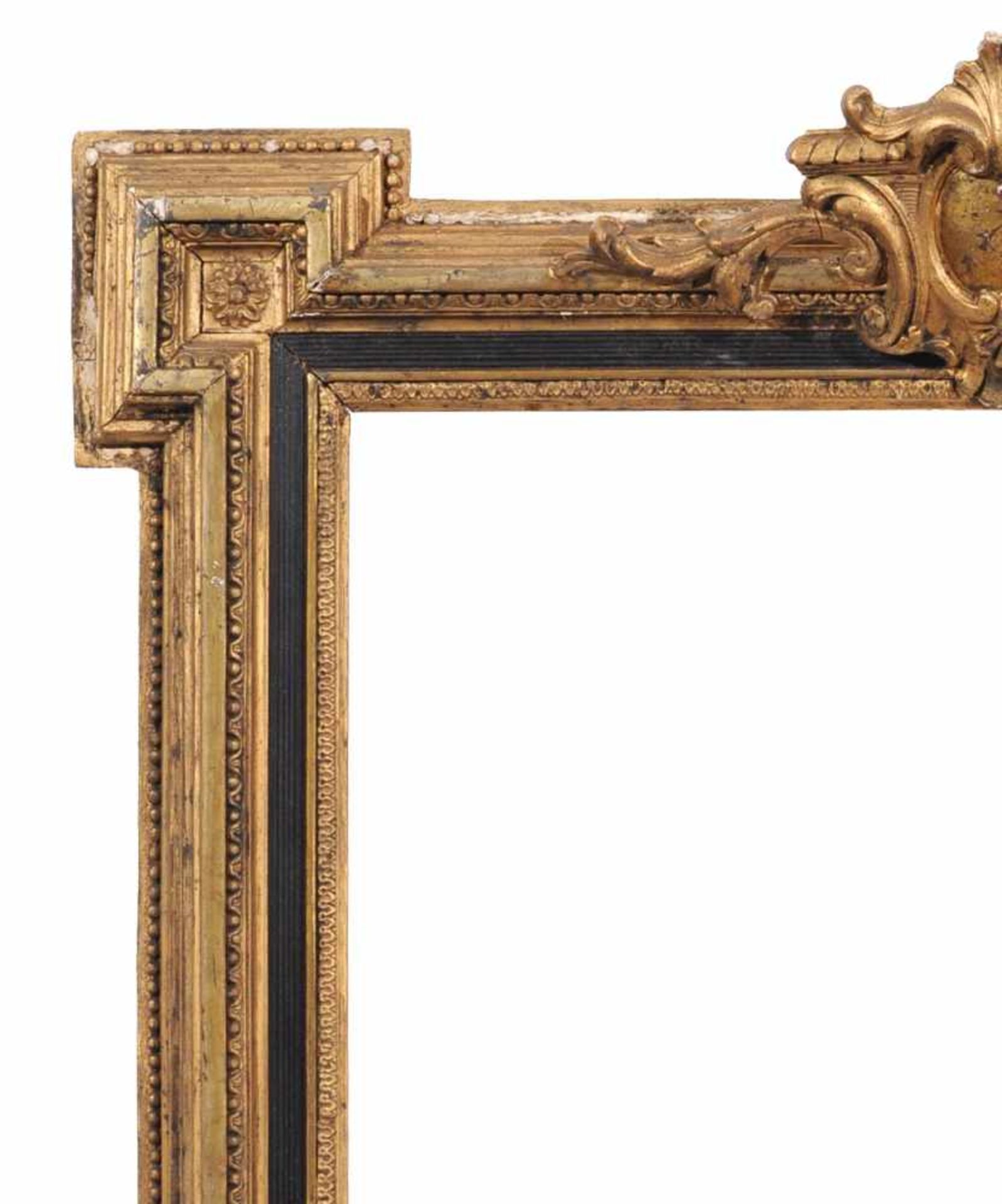 Neo-Empire-Rahmen mit Akanthusblatt-Aufbau. 2. H. 19. Jh. Holz, masseverziert. Erhabener - Bild 3 aus 3