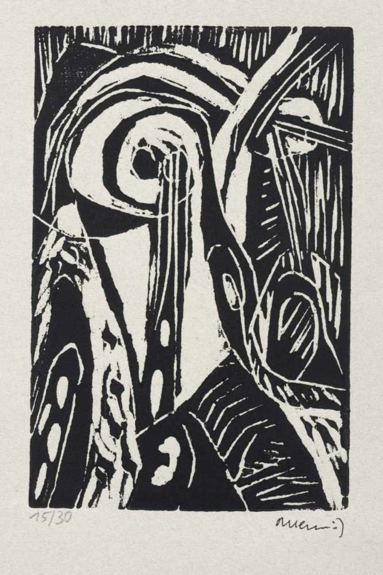 Albert Hennig "10 Holzschnitte von Albert Hennig". 1962 /1963. Holzschnitte auf grünlichem " - Bild 4 aus 5