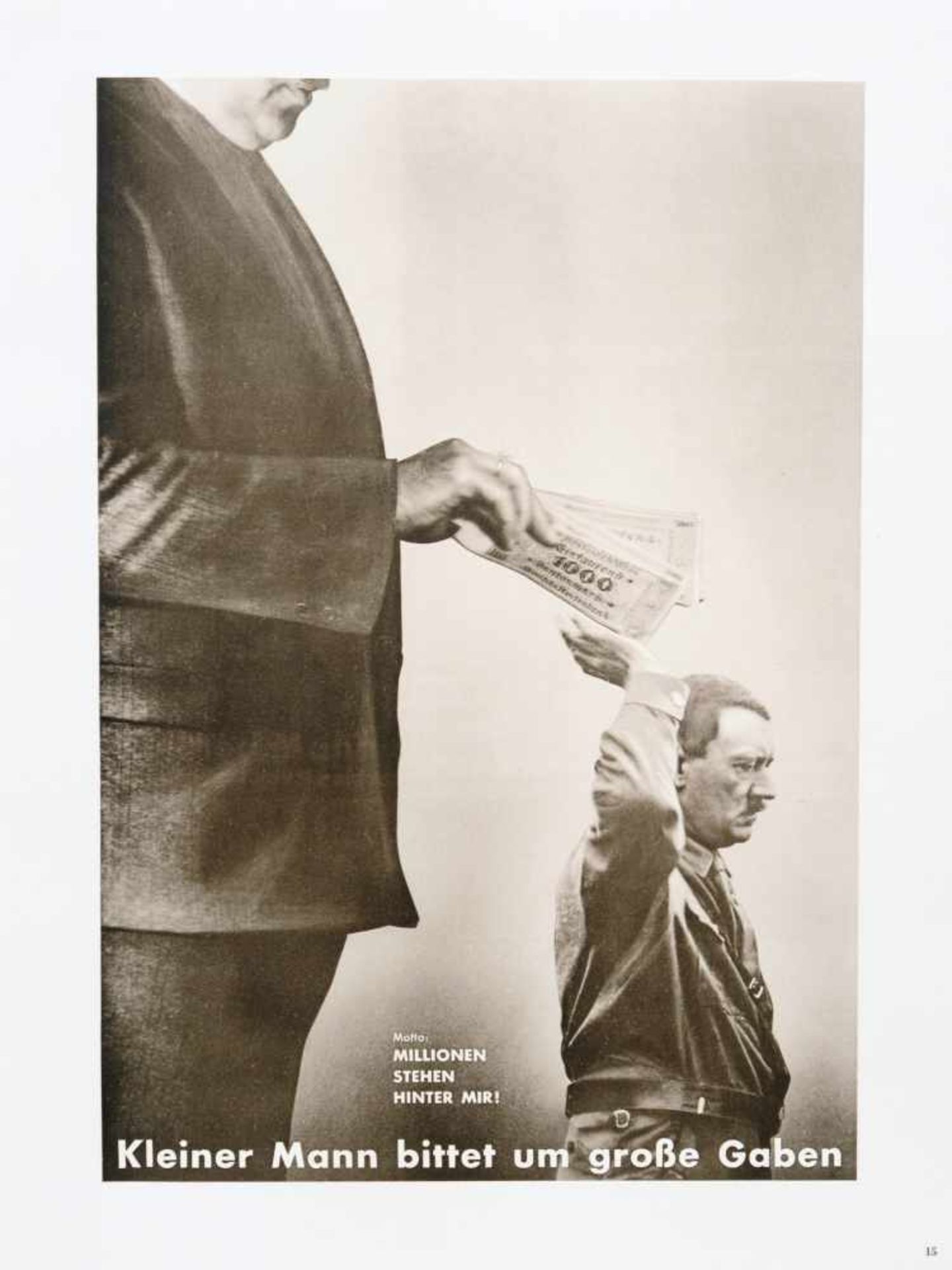 John Heartfield "33 Fotomontagen". 1974. Vollständige Mappe mit 33 reproduzierten Fotomontagen, - Bild 4 aus 15