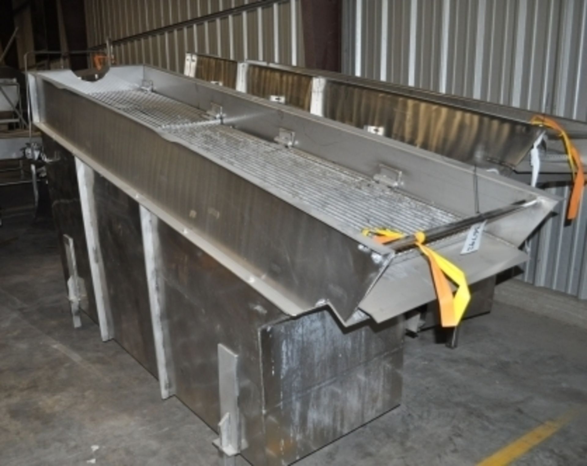 28” wide x 9’ long stainless steel dewatering weir