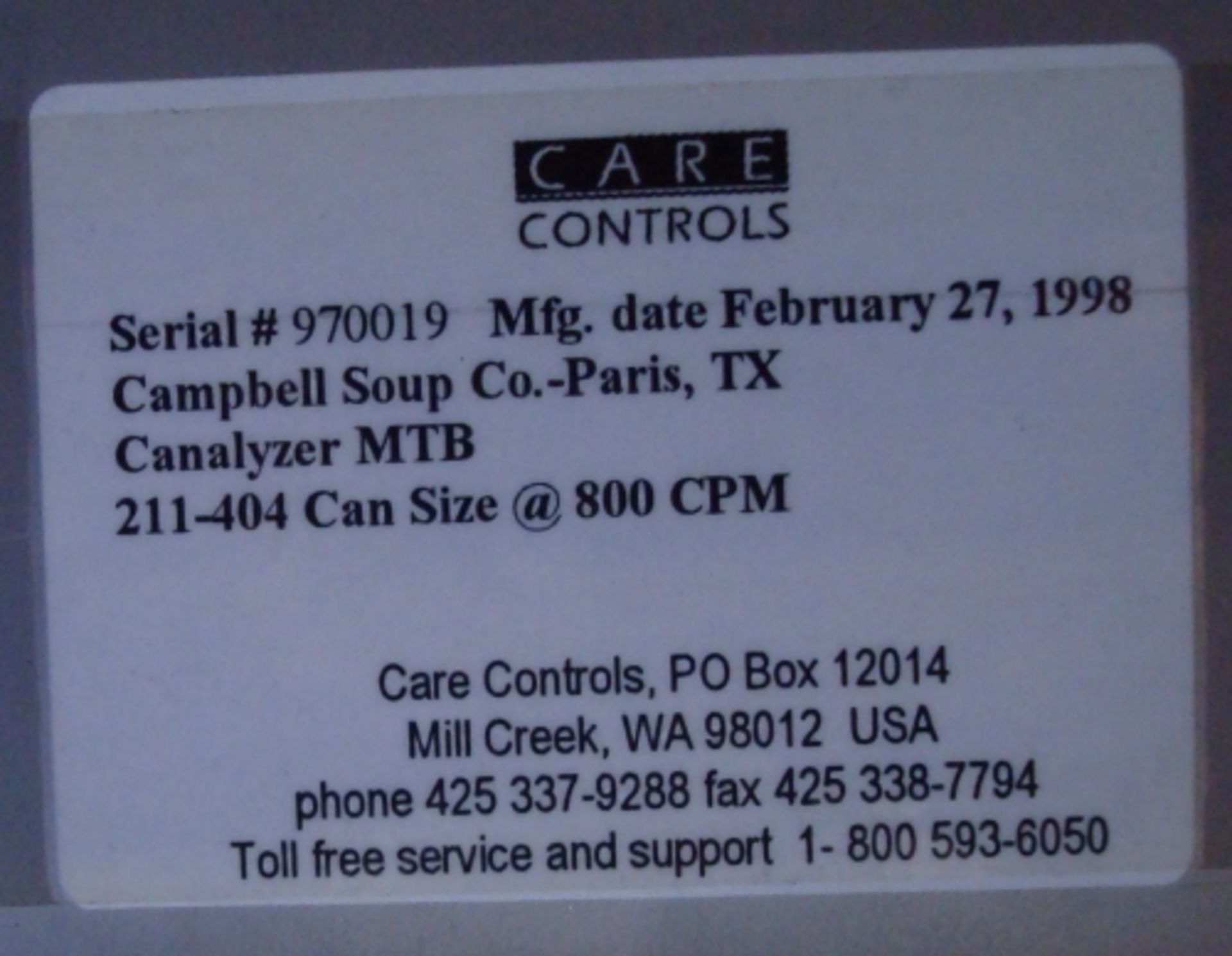 Care Controls Canalyzer model MTB dud detector - Image 8 of 8