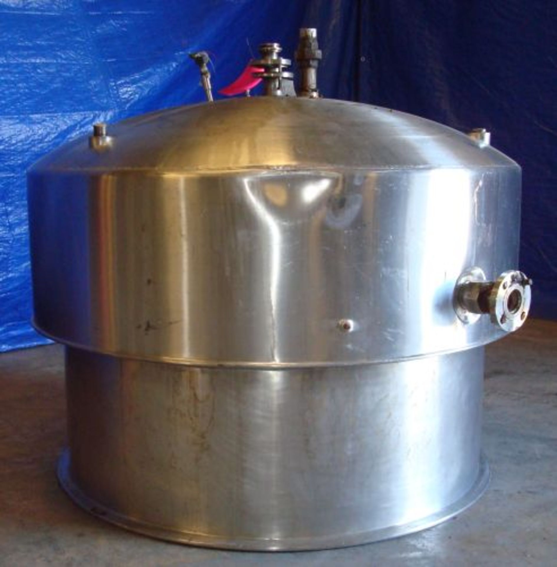 450 gallon J. C. Pardo stainless steel steam jacketed kettle