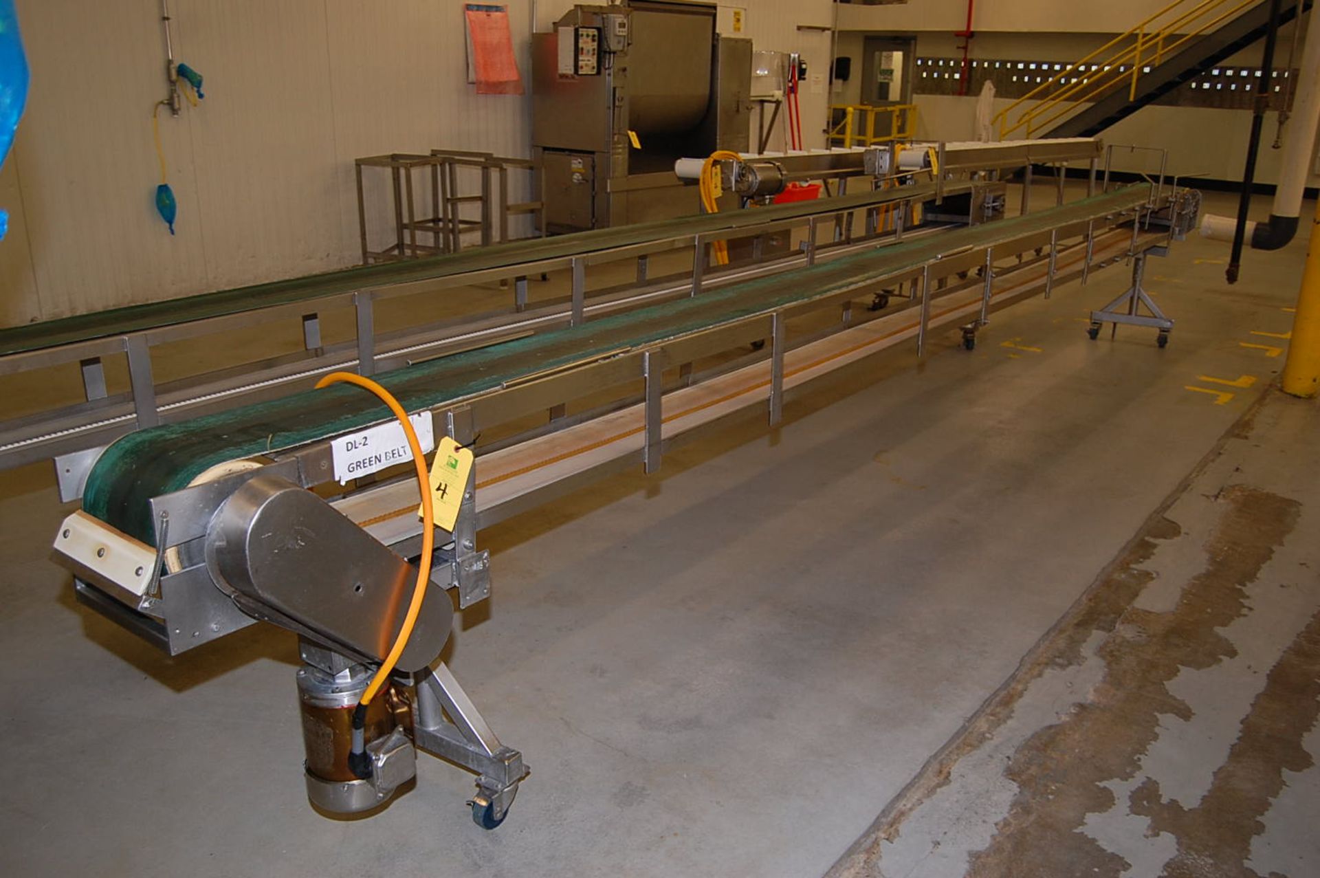 Conveyor - Motorized Belt Conveyor, 10 in. Wide x 20 ft. Length, Stainless Steel Frame, SS