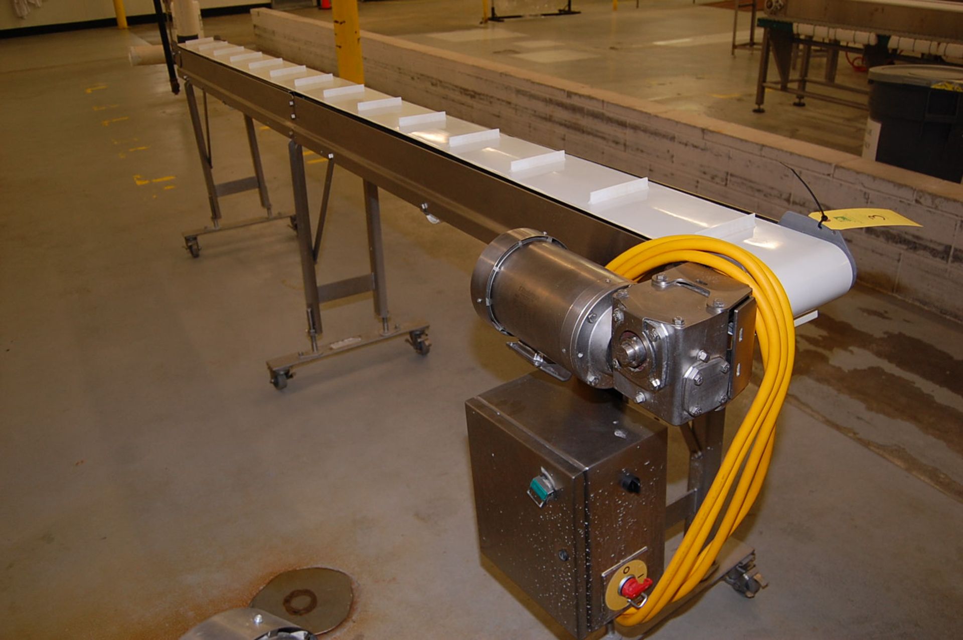 Dorner Motorized Conveyor, Stainless Steel Frame, 8 in. Wide x 12 ft. Length, SS