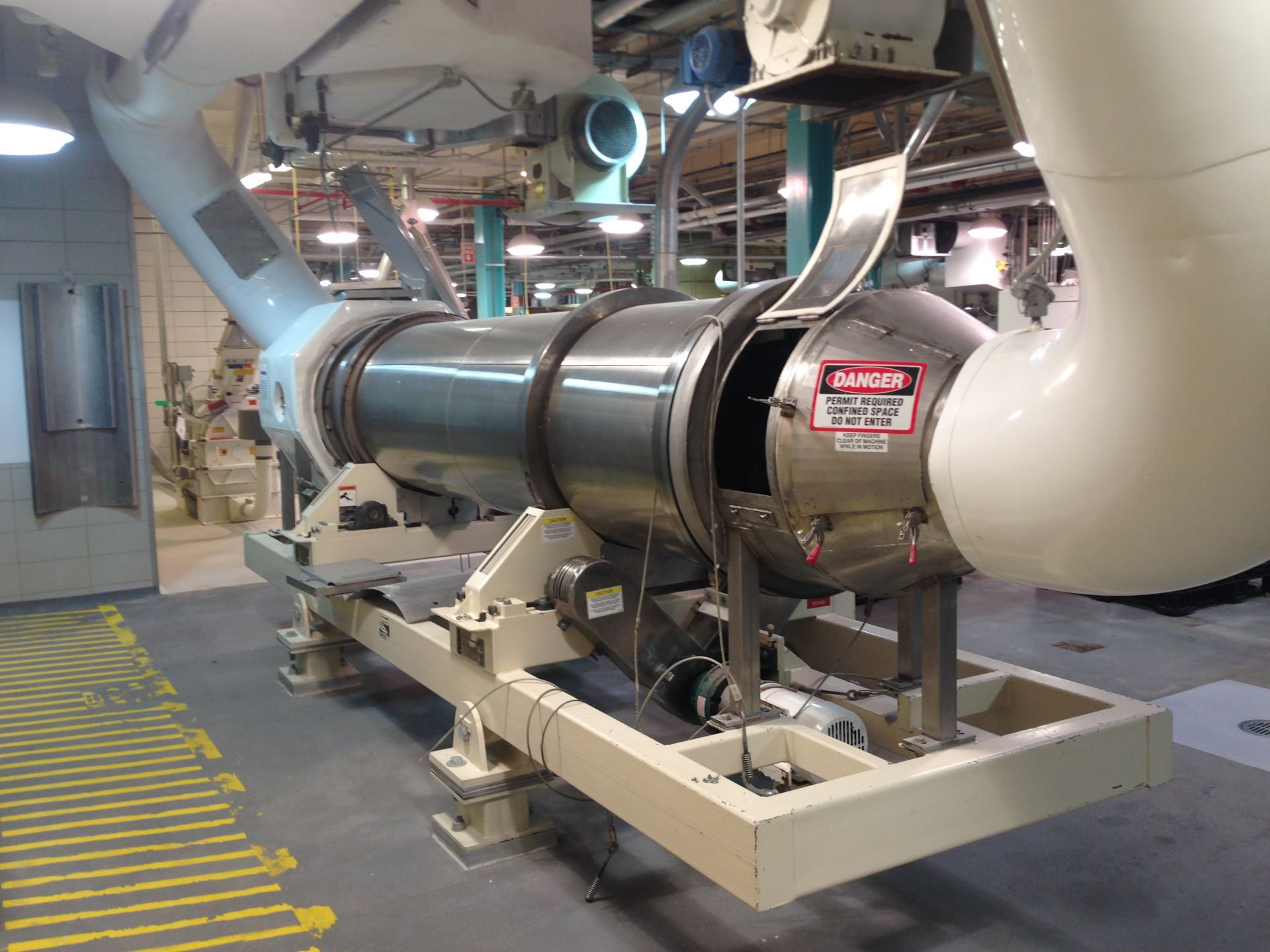 Located In Minneapois - FMC Rotary Dryer with Blower and receiving cyclone and rotary valve Model 31