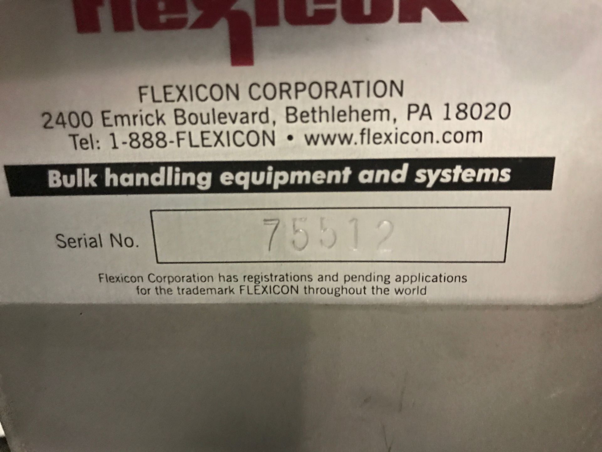 Flexicon Screw Feeder S/N 75512 Type 1500 BEV-CON Model UTKS-F045-010-X - Bild 3 aus 8