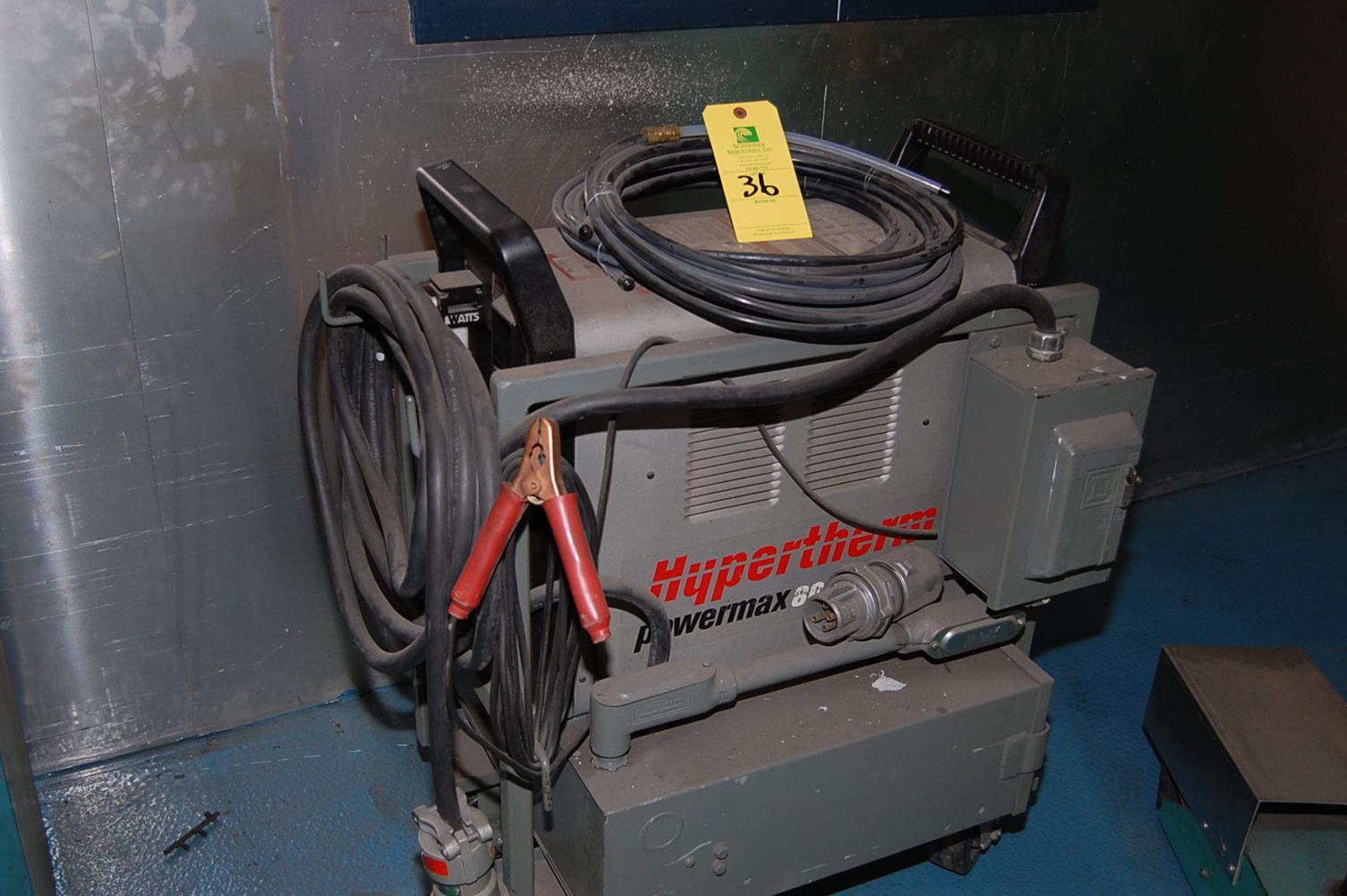 Hypertherm Powermax 600 Plasma Cutter, Mounted on 4-Wheel Base, LOADING FEE $50