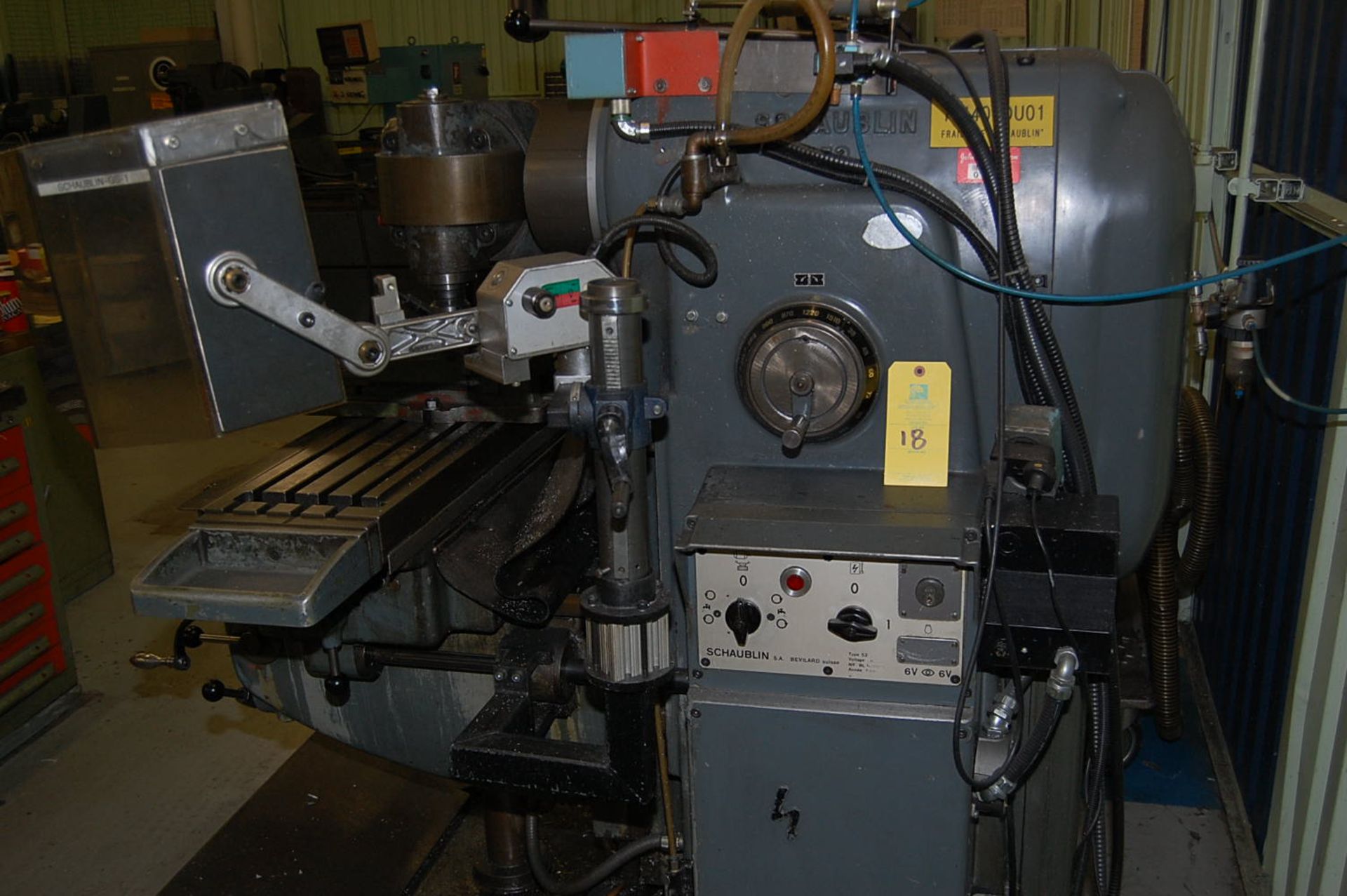 Schaublin Type 53/Serial #168023 Universal Milling Machine, (18) Spindle Speeds, 38-1510 RPM, 44 in. - Image 3 of 3
