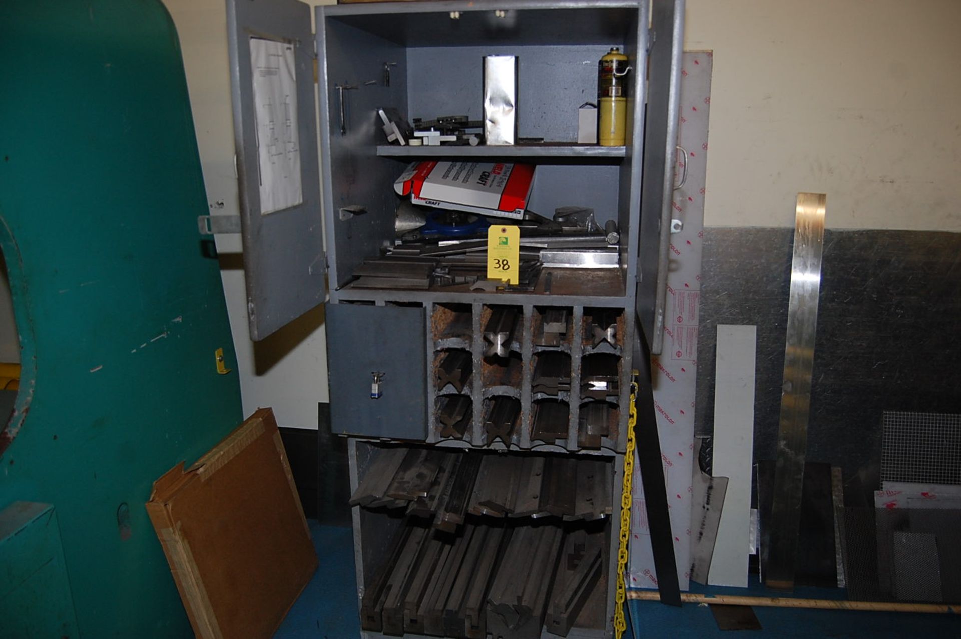 Tooling Cabinet w/Assorted Press Brake Tooling, LOADING FEE $120