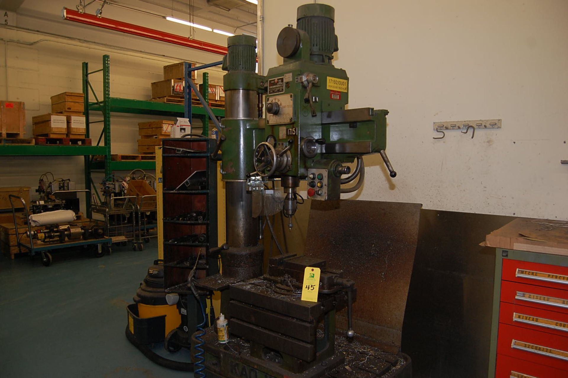 Kao Ming Model #700DS Radial Arm Drill, (6) Speeds, 88-1500 RPM, Box Table, Machine Vise - Image 2 of 2