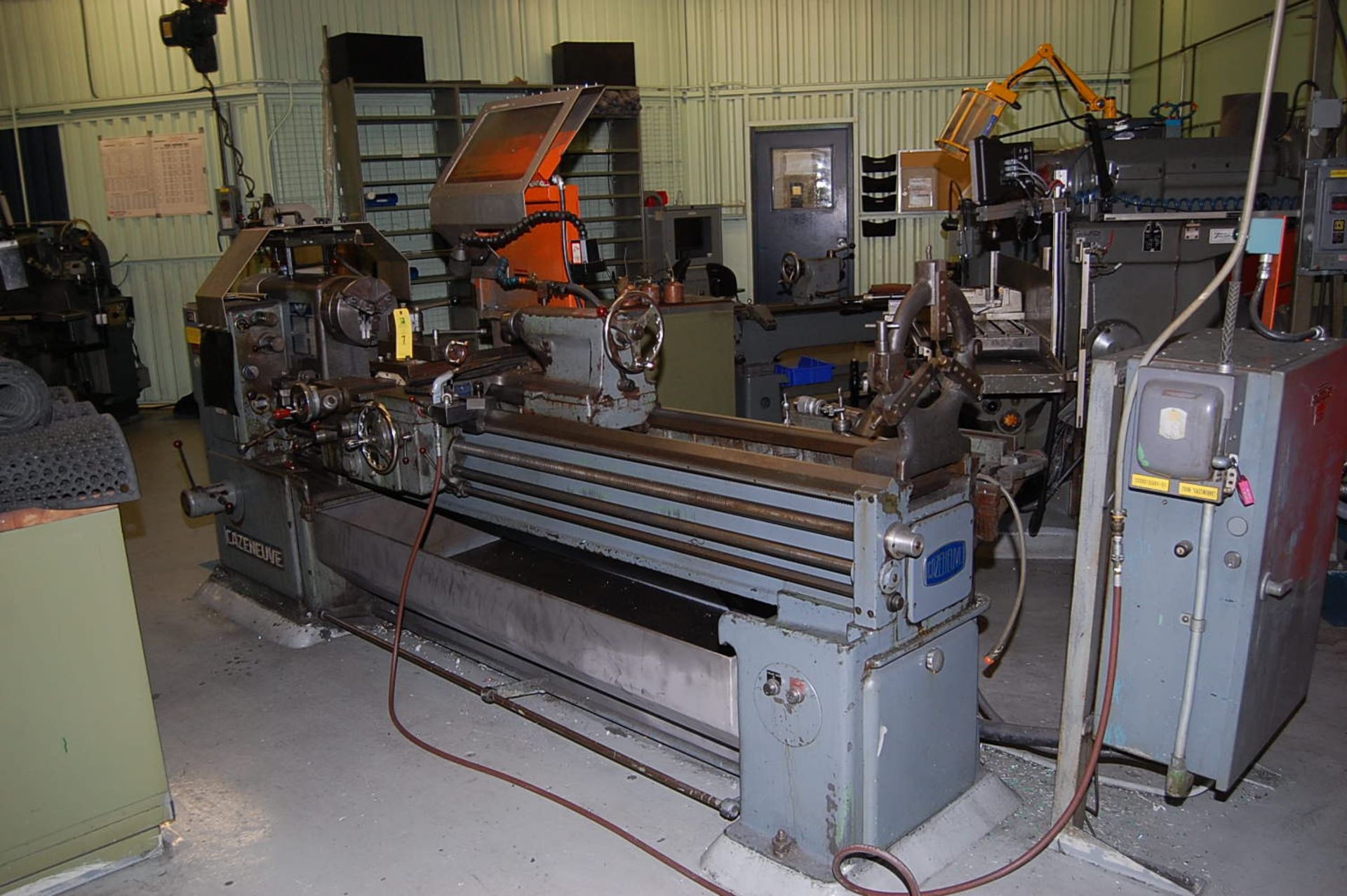 Cazeneuve Geared Head Engine Lathe, 20 in. Swing x 72 in. Centers, (18) Speeds, 25-2000 RPM,