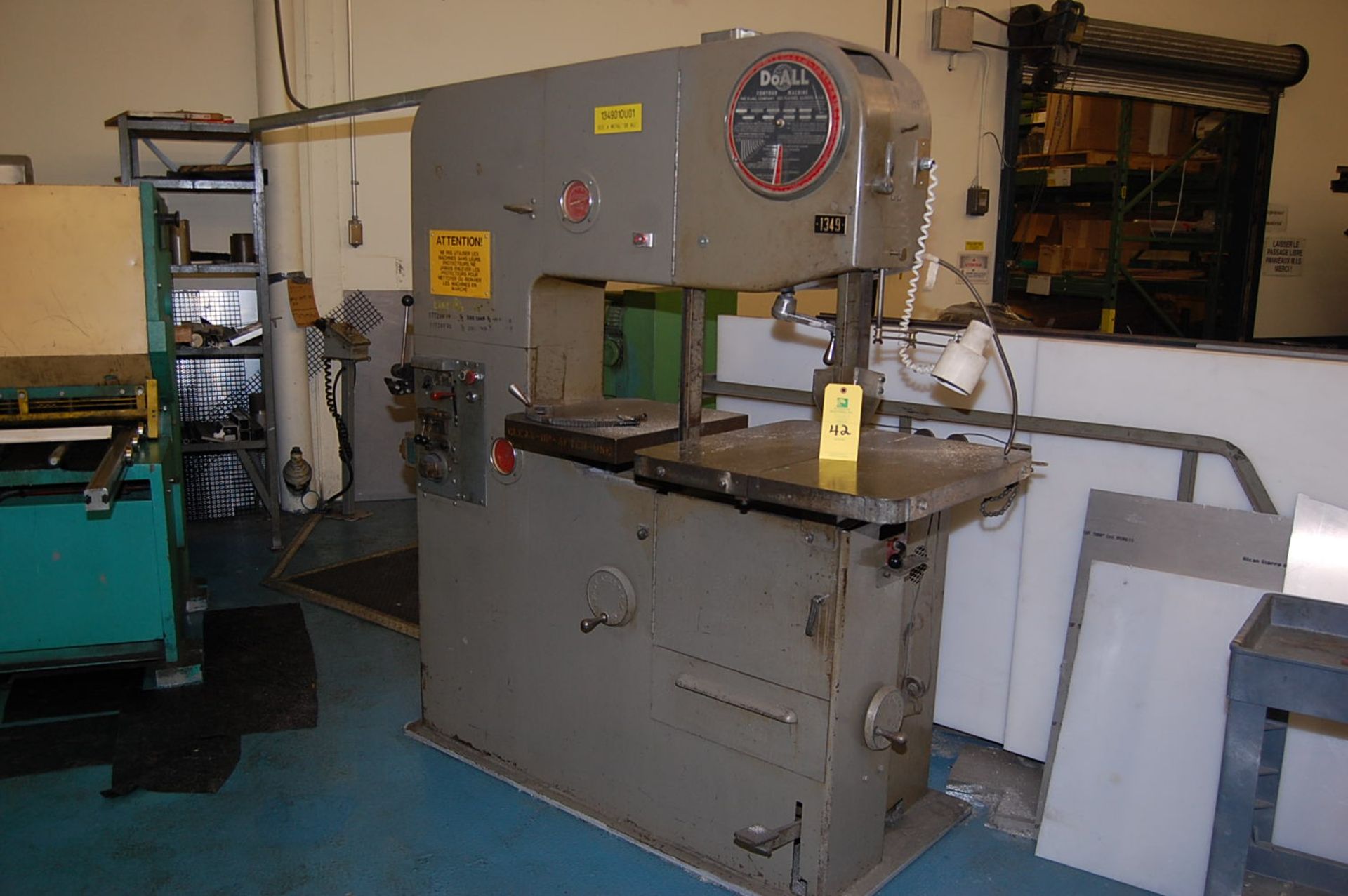 DoAll Model #3613-1 Vertical Band Saw, 36 in. Throat, SN 149-63293, Includes DoAll DBW Blade Welder