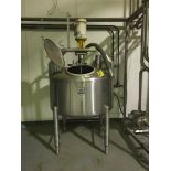 Cherry Burrell 200 Gal. Mix Tank, SN E-362-90, 4 ft. Diameter x 24 in. Deep, with Quadro Mill, Model
