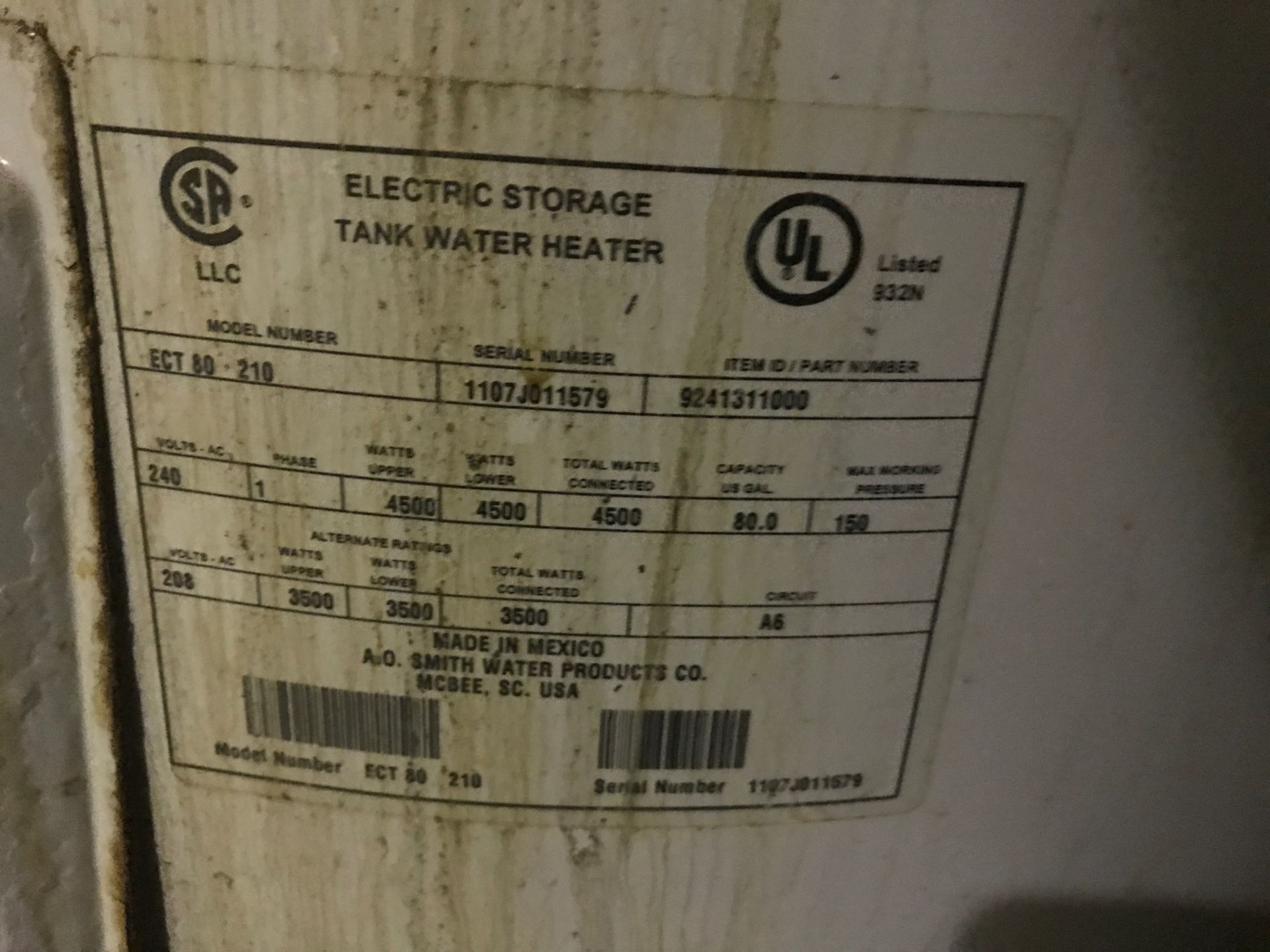 AO Smith Water Heater - Image 3 of 3