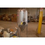 SS Hopper, 24 in. Diameter x 60 in. to Bottom of Cone, SS Leg Base