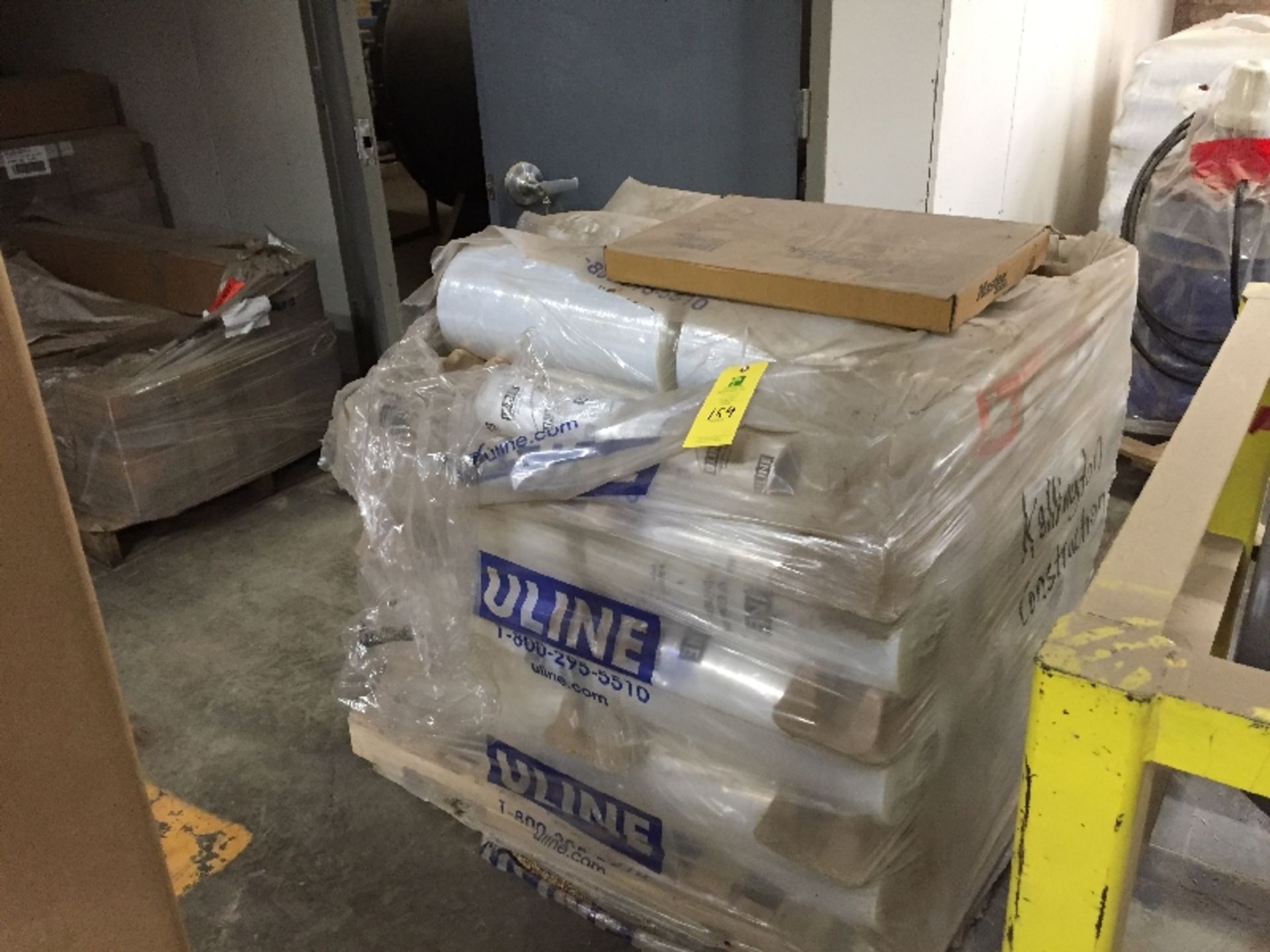 Pallet of uline stretch-wrap (approx 46 rolls). __$TBD__rigging and loading fee to be added to