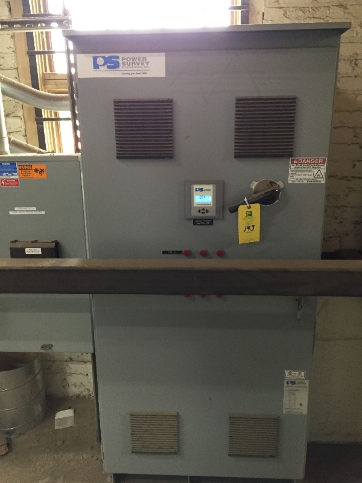 Power survey capacitor bank, 350 KVAR (replacement cost is $17K). __$TBD__rigging and loading fee to