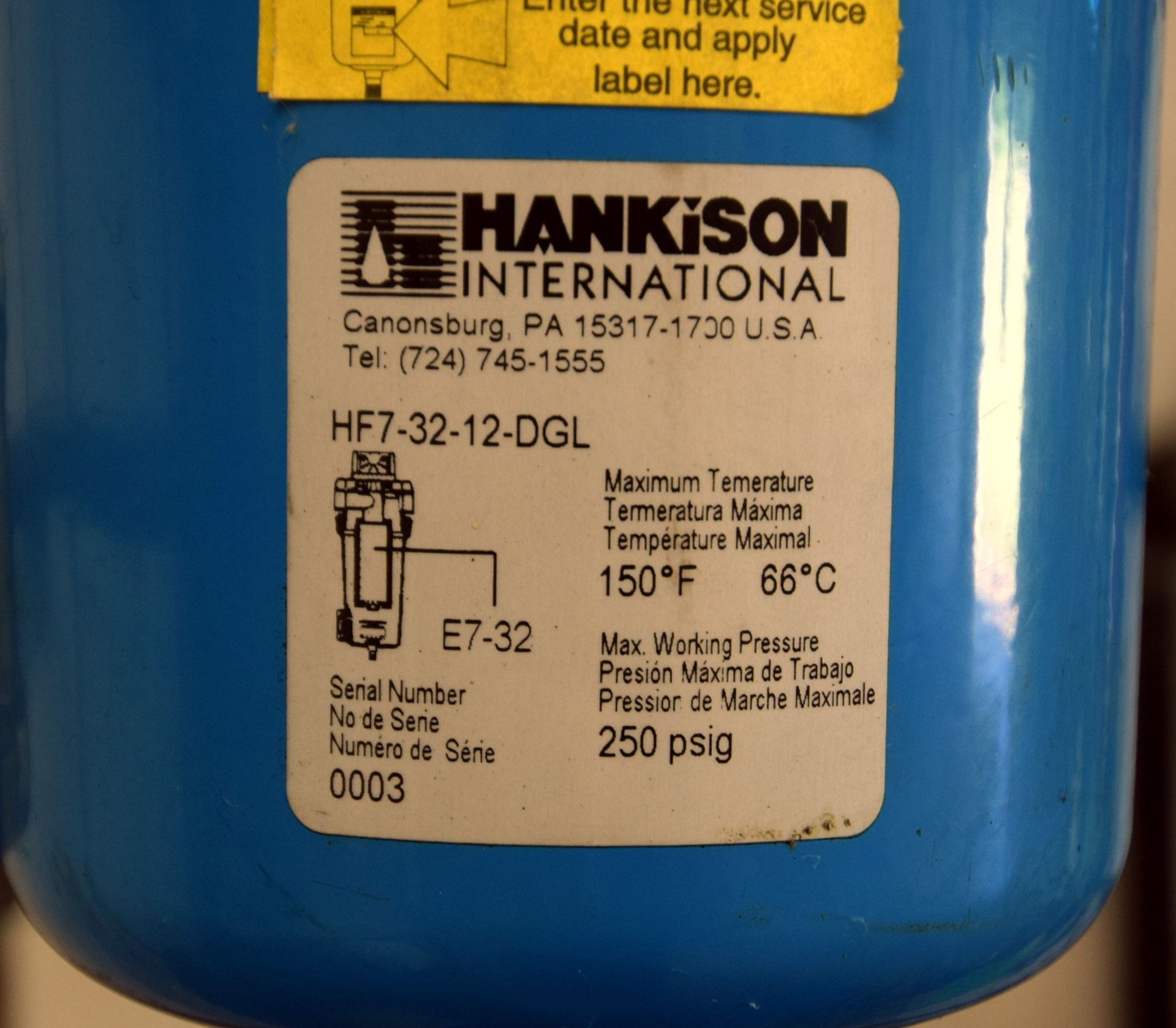 Hankison Compressed Air Dryer, Model PR150N. Rated 150 SCFM at 100 PSIG & 100 degrees F. Serial# - Image 6 of 6