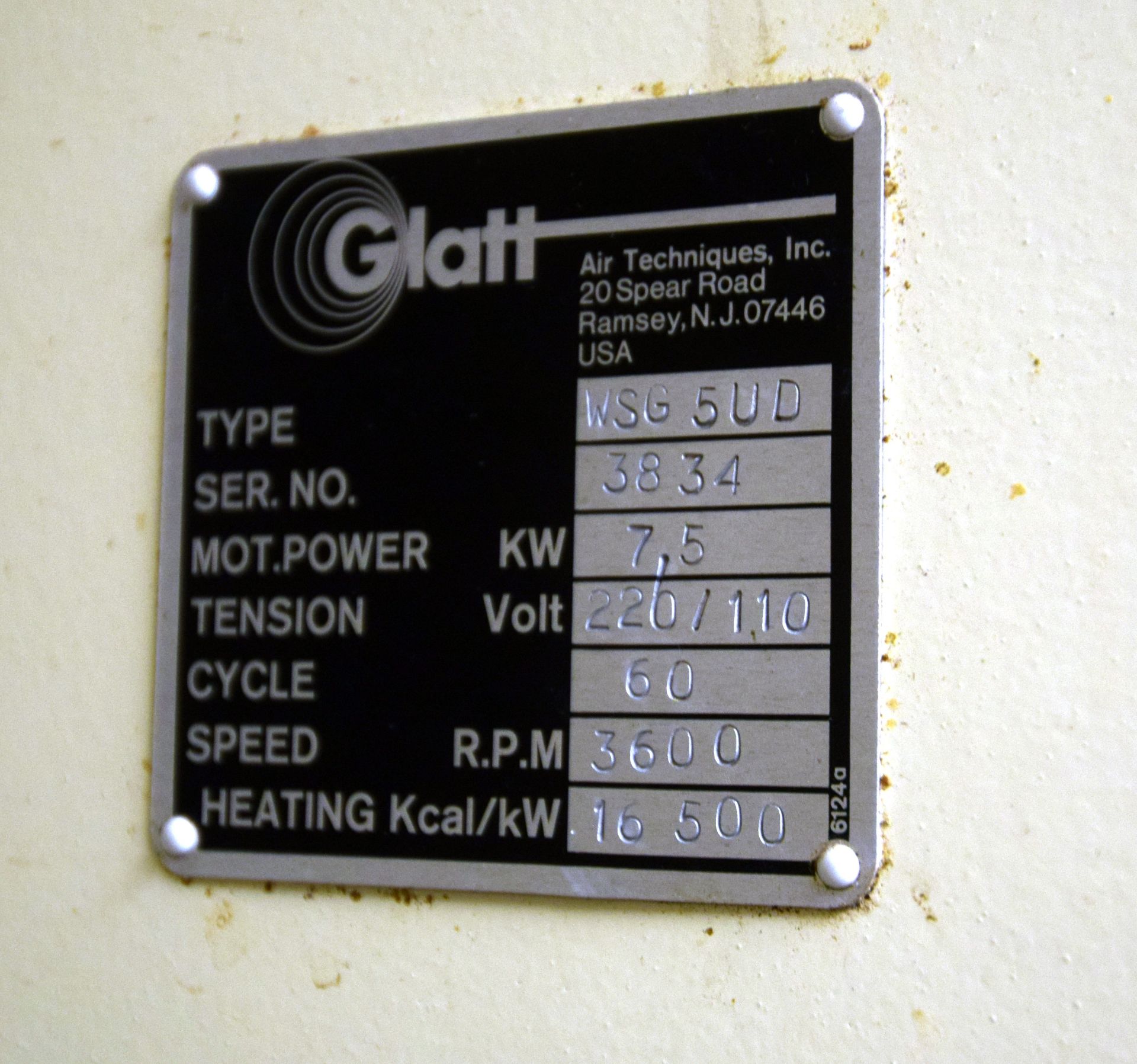 Glatt Fluid Bed Dryer, Model WSG-5UD, Stainless Steel, Serial# 3834. Top spray, Wurster insert, - Image 19 of 36