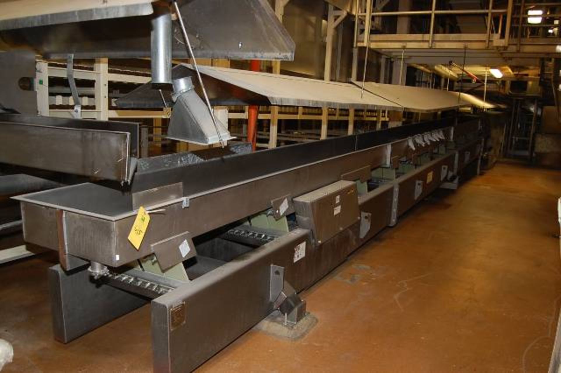FMC Model #BL Vibratory Conveyor, Approx. 80 ft. Length x 23 in. Wide, Includes Hanging Cover, 460