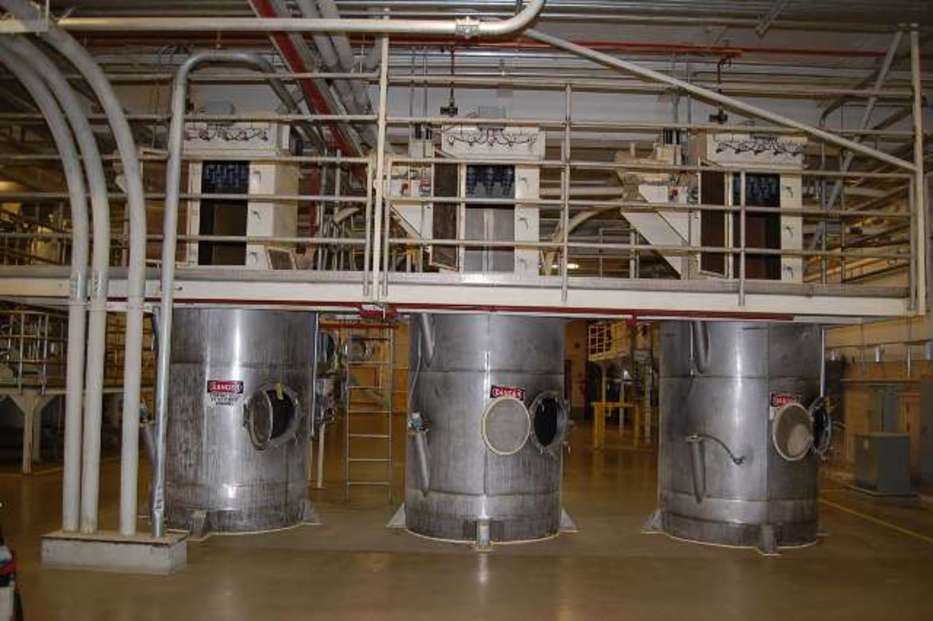 Qty. (3) Stainless Steel Bins, Includes Flex Kleen Dust Collectors, Auger Dust Bottom