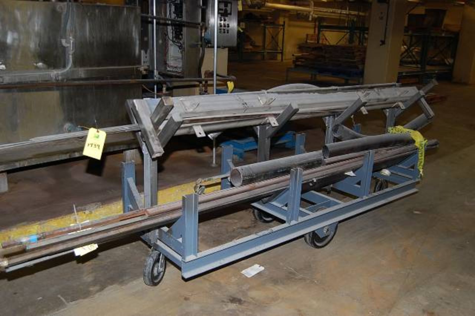 Durham Steel Rack w/Contents, 4-Wheel Base