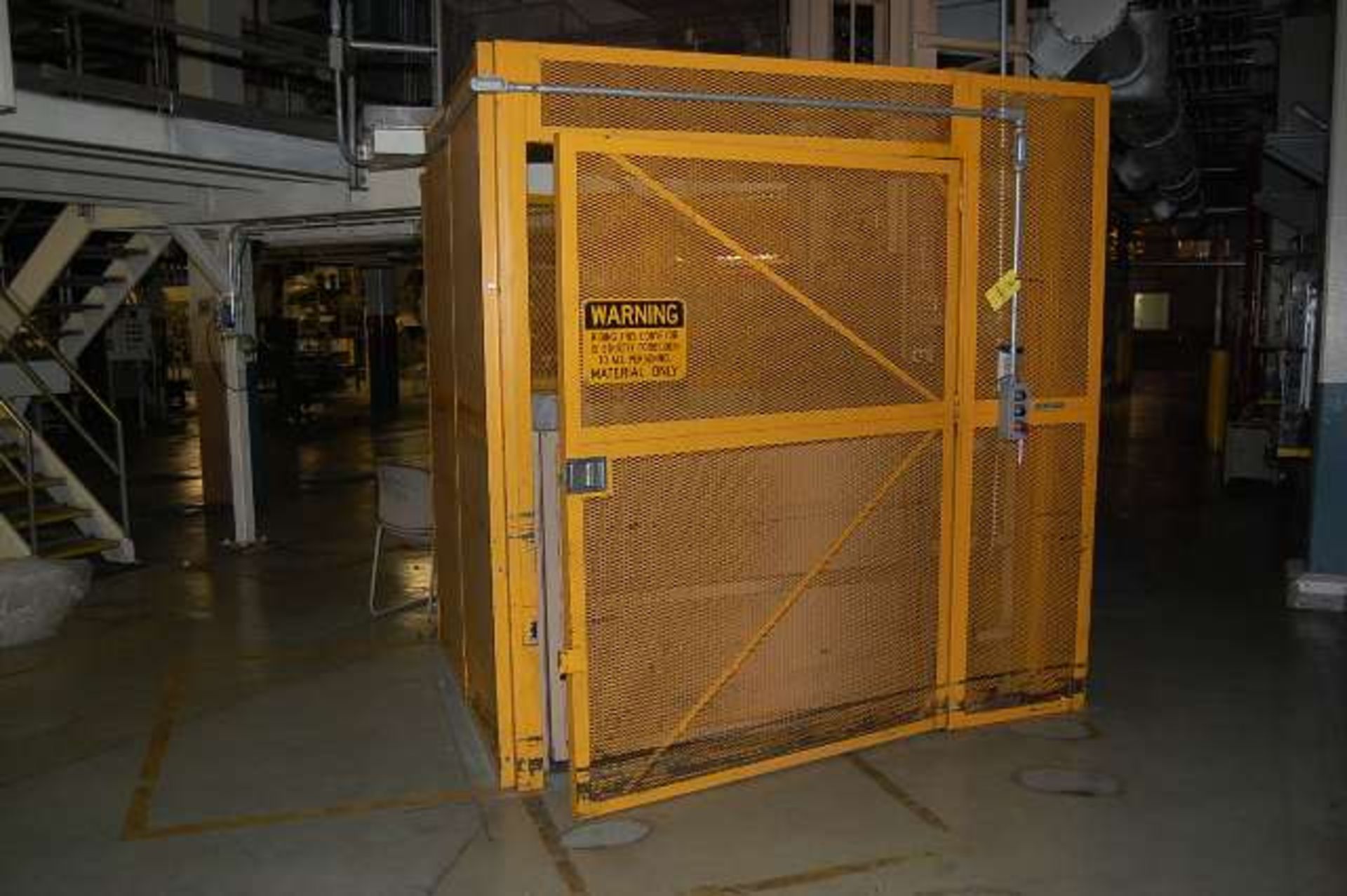 Langley Hydraulic Lift, 60 in. x 58 in. Platform, Approx. 8 ft. Lift Ht., Safety Guard w/Door