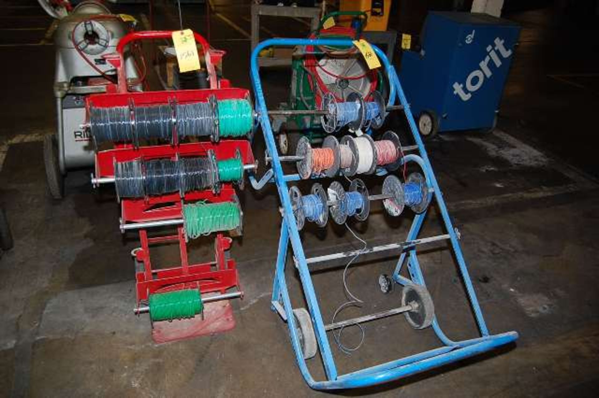 (2) Wire Carts w/Assorted Wire Spools