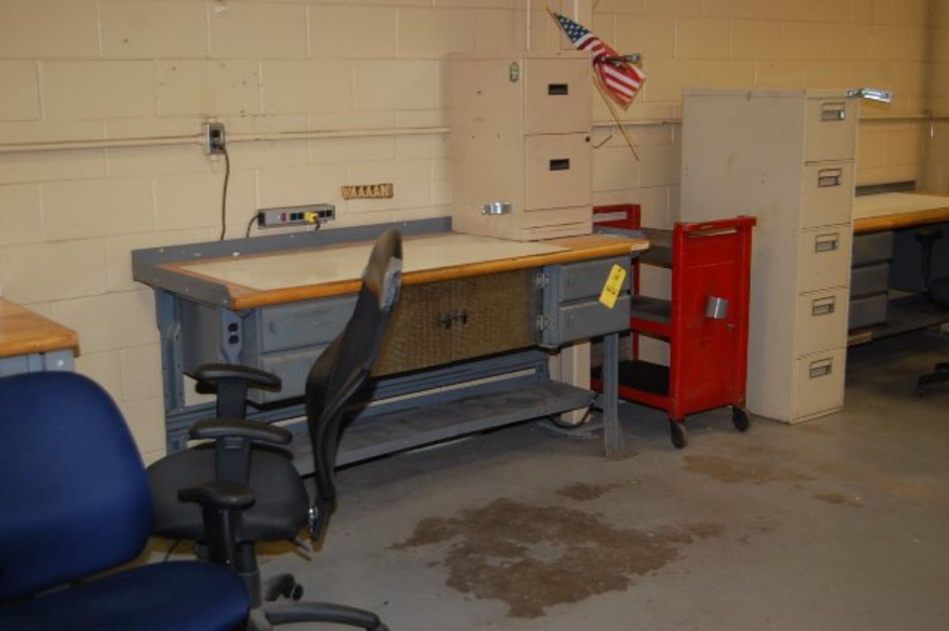 Shop Support Items - Assorted, (13) Work Tables, (3) Hallowell Locker Units, (10) File Cabinets - Image 3 of 4