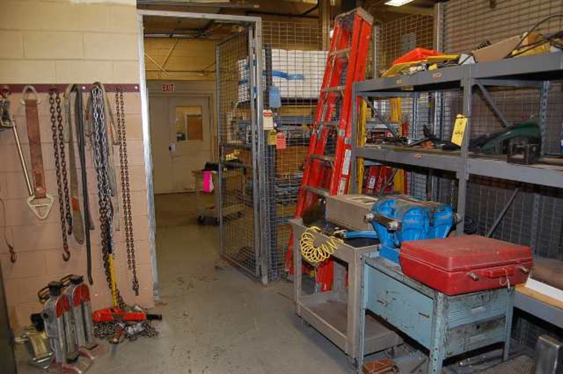 Plant Support - Contents of Storage Area - Ladders, (3) Equipto Shelf Units, (2) Railroad Jacks, (1) - Image 3 of 3