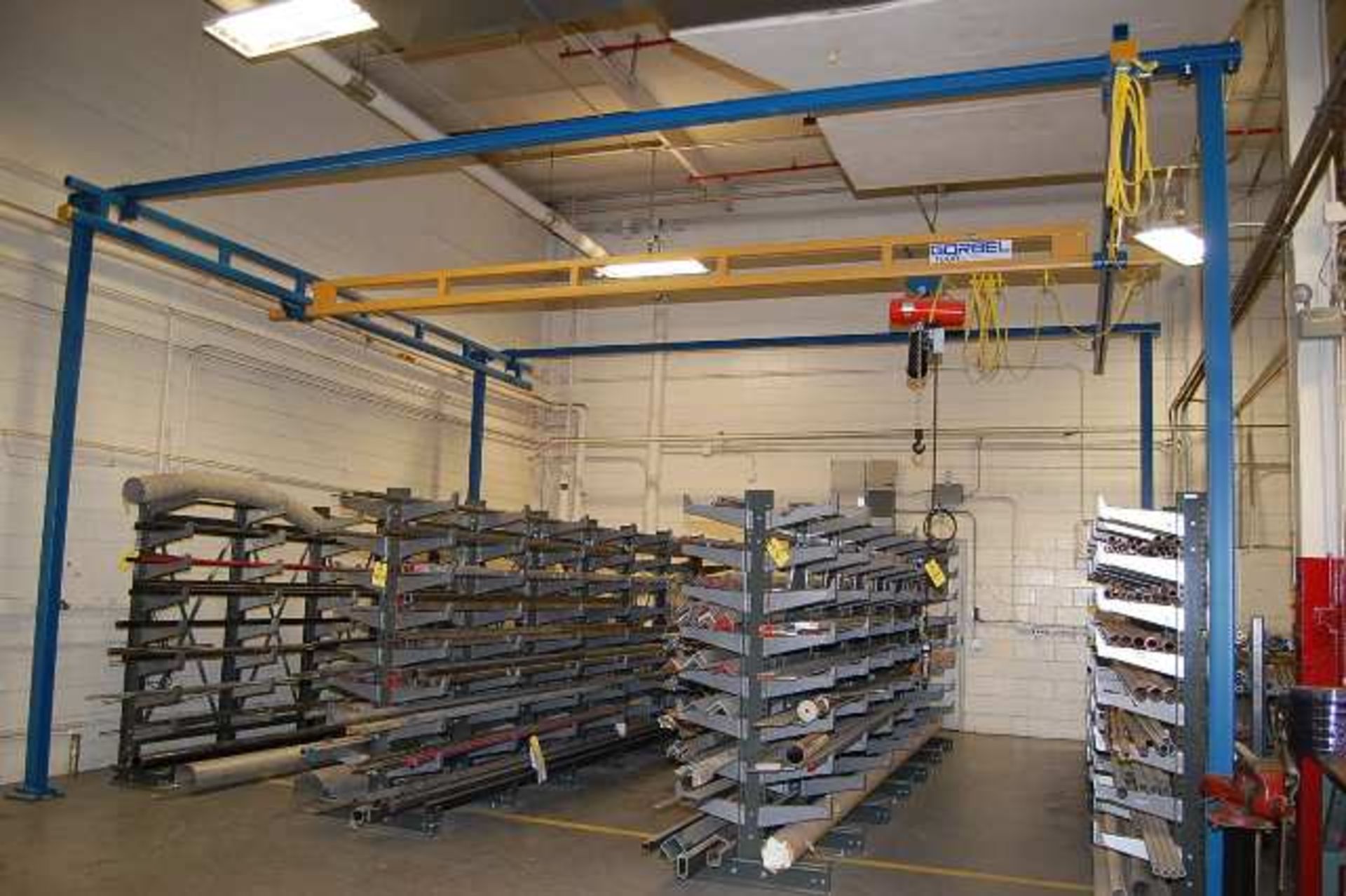 Gorbel Crane System, Self Supporting, Approx. 20 ft. Span x 20 ft. Runway, Rated 1000 lb.