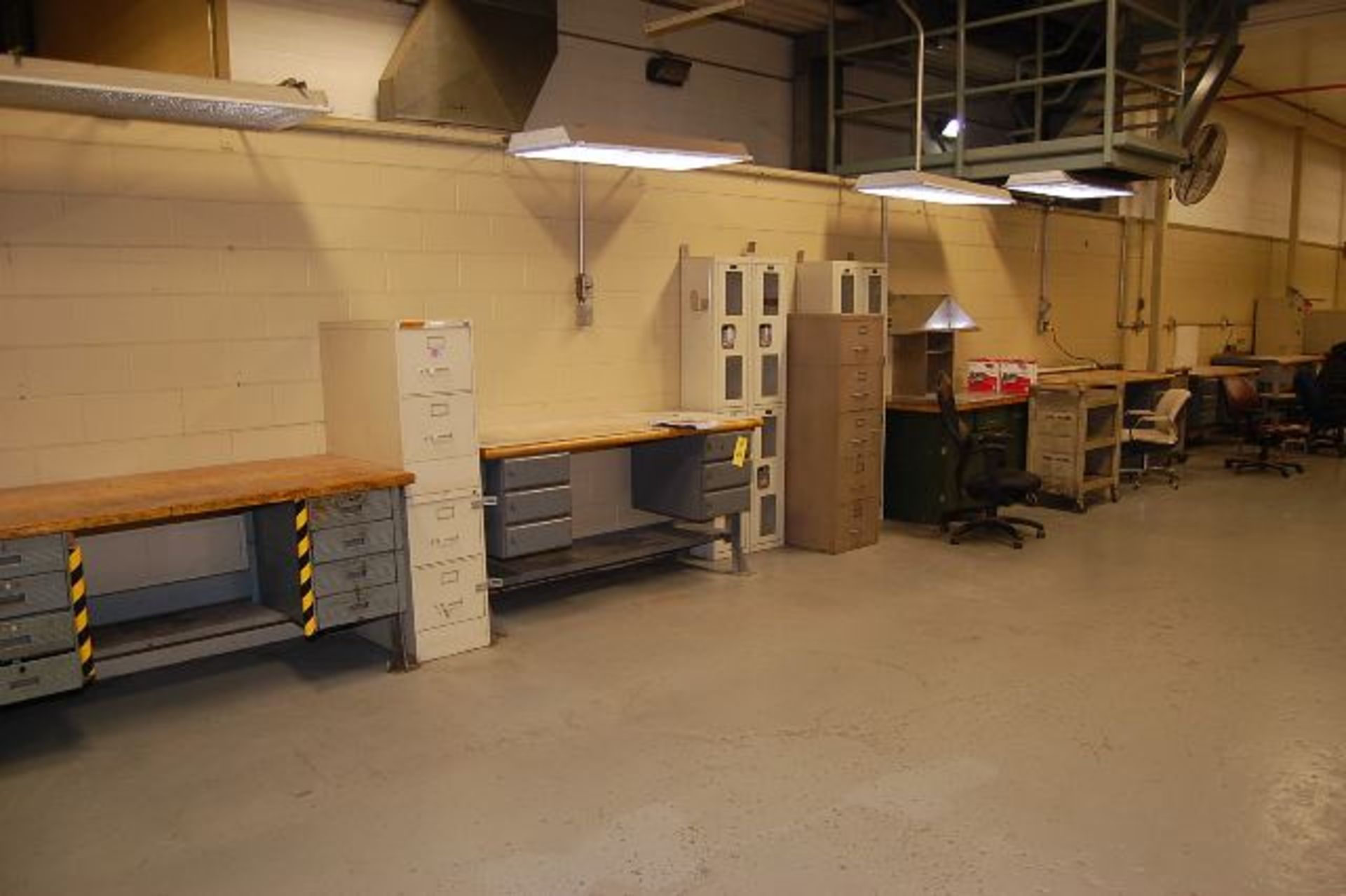 Shop Support Items - Assorted, (13) Work Tables, (3) Hallowell Locker Units, (10) File Cabinets - Image 2 of 4