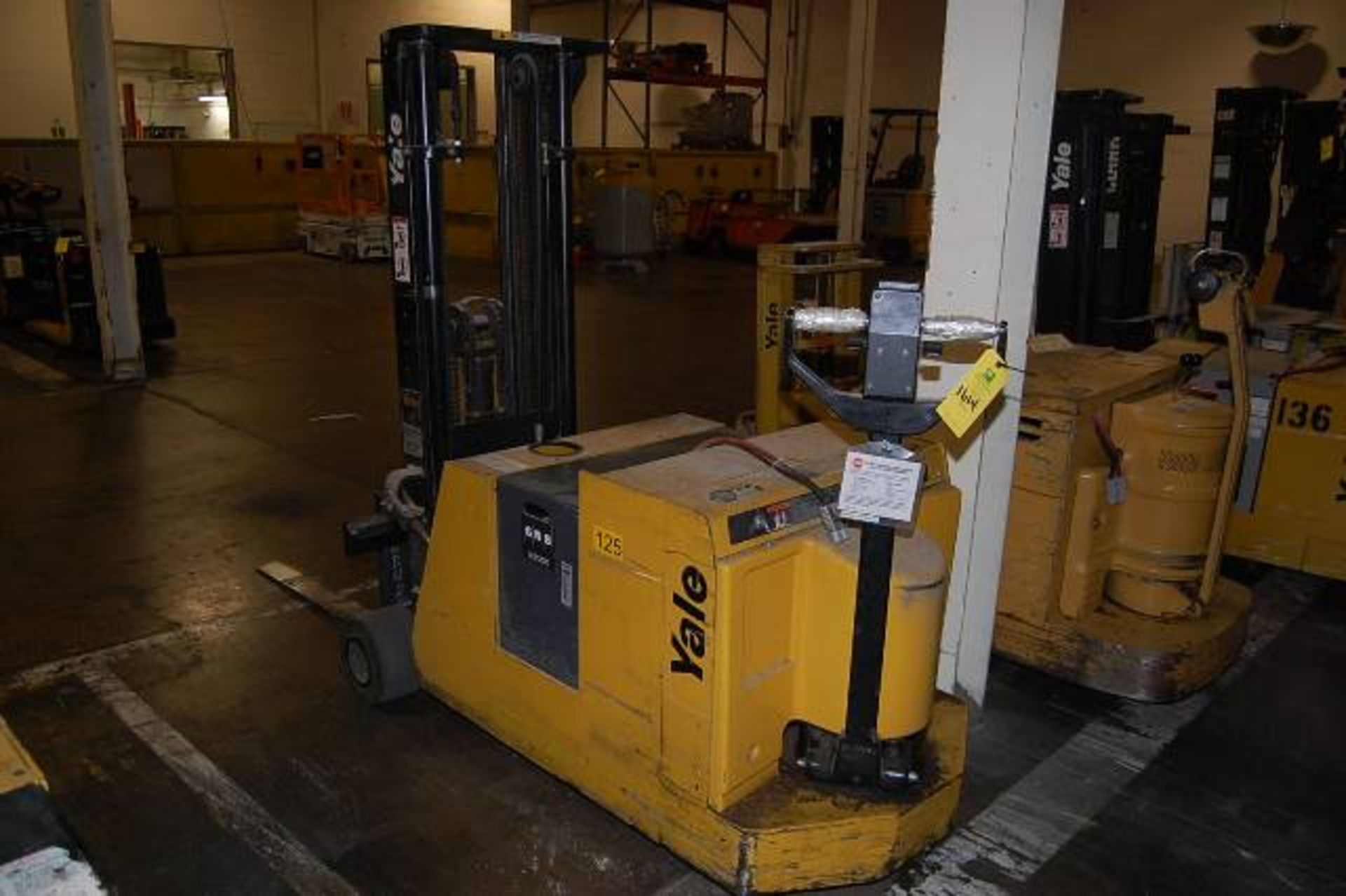 Yale Model #MCW030 Electric Walk Behind Stacker Fork Lift, 24 Volt, 157 in. Lift, SN B819N02943Y/