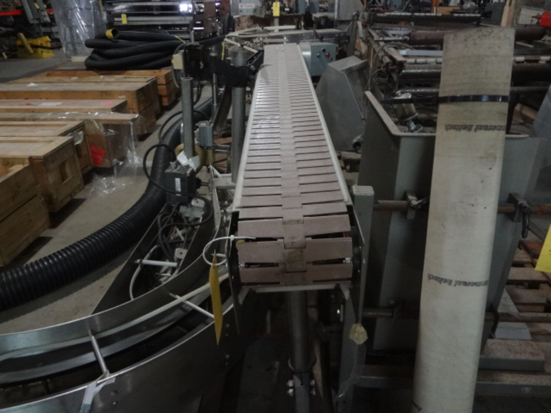 Qty. (4) Plastic Paddle Belt Conveyors 2- 8 in. w. x 80 in. l, 1- 45 Degree Turn, 1- 90 Degree Turn, - Image 2 of 3