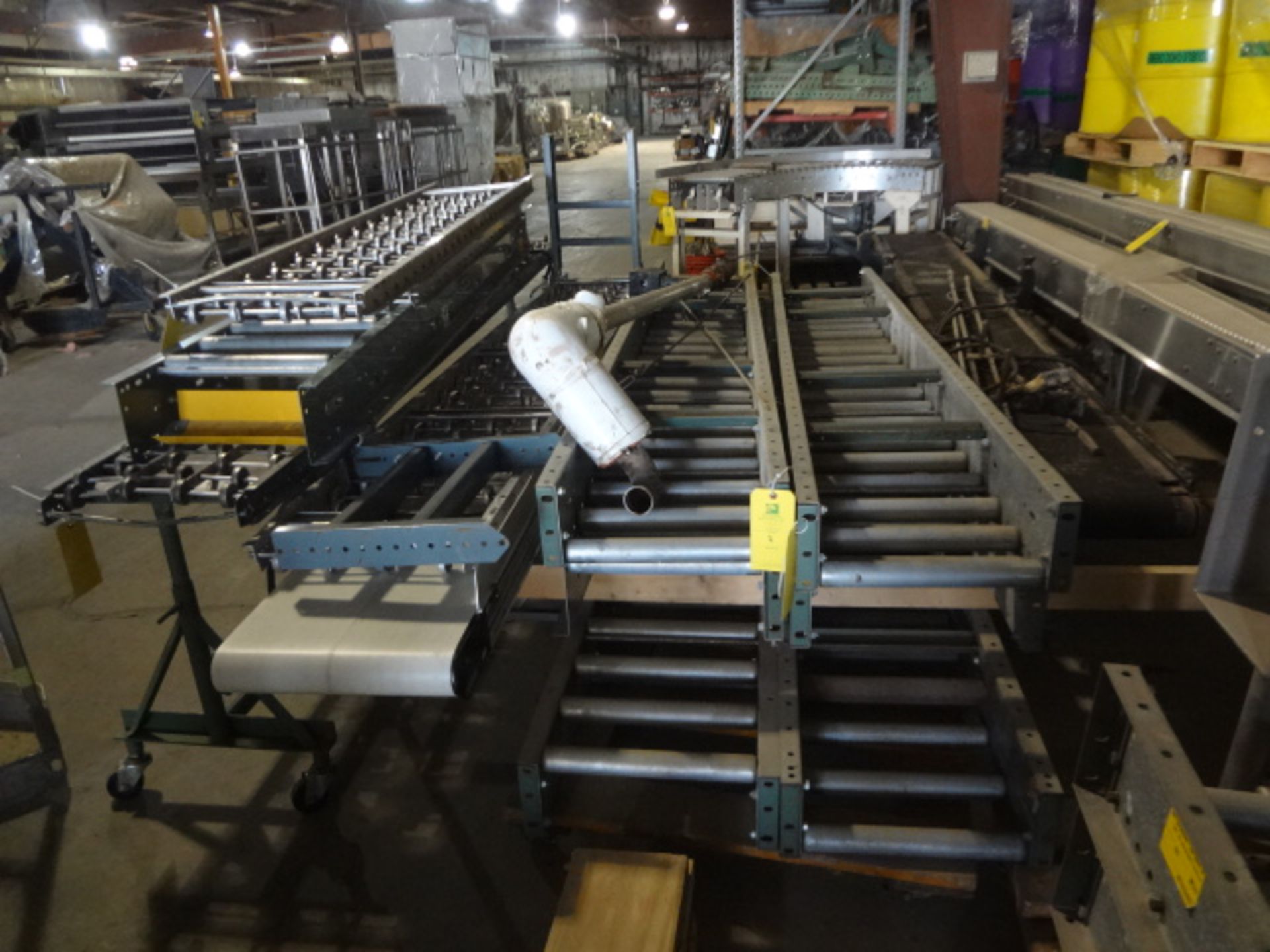 Qty. (10) Hytrol Conveyors Powered Skate Conveyors, One Pallet of Legs, LOCATED IN WENONA, IL, LOADI
