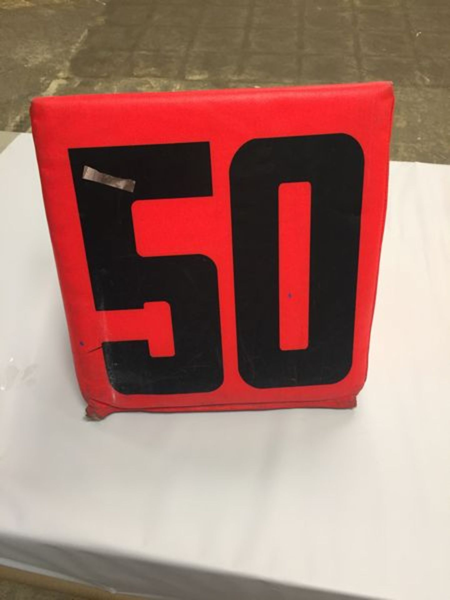50 yard"" Sideline Marker / Game-Used / This item includes Georgia Dome Authentication Tag